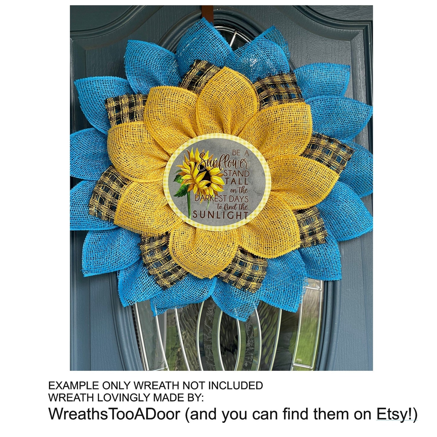 Welcome with sunflowers and rain boots wreath sign, wreath attachment, metal sign, round wreath sign, sunflower sign, door hanging