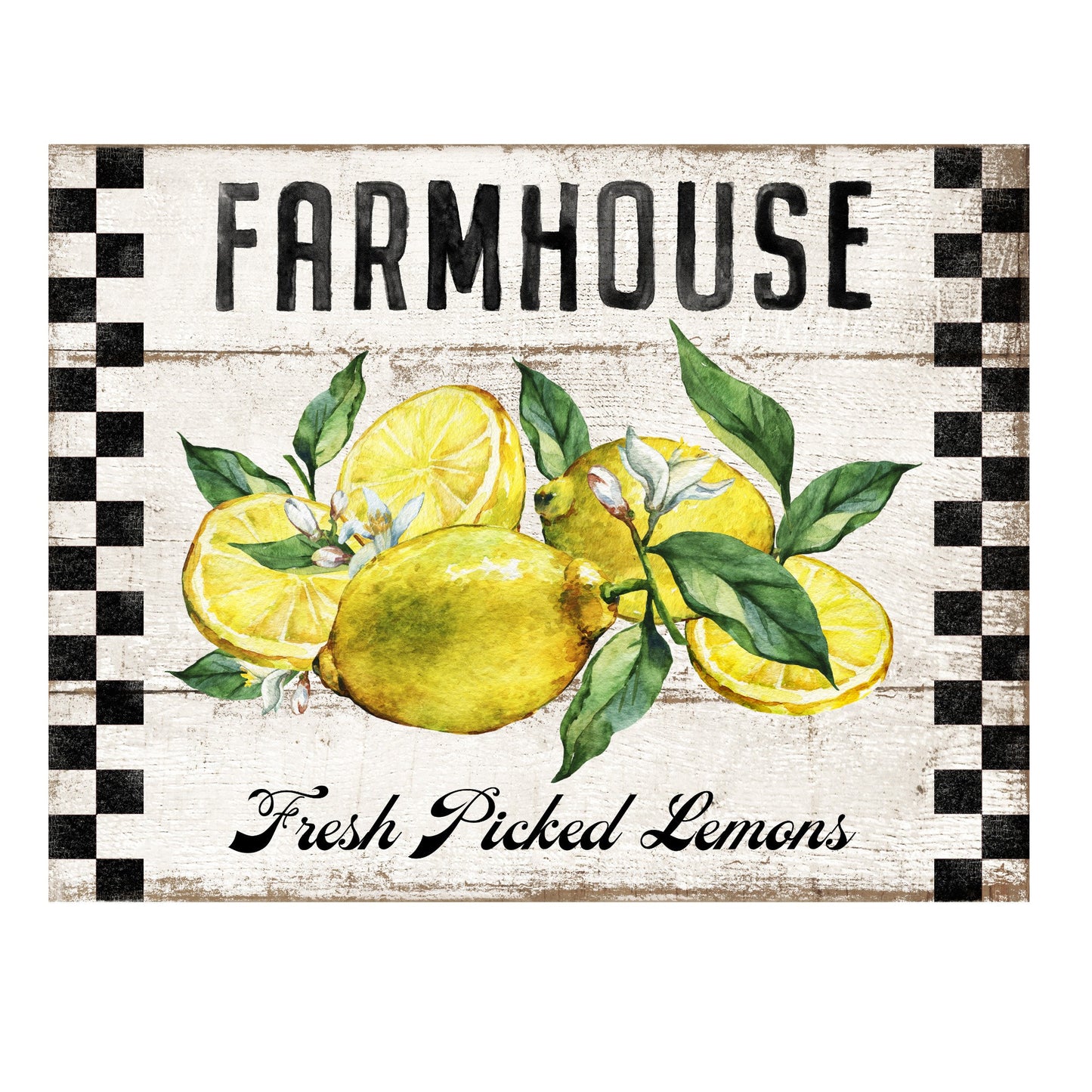 Farmhouse fresh picked lemons sign, wreath sign, wreath attachment, door hanging, metal sign, 10x8 wreath sign