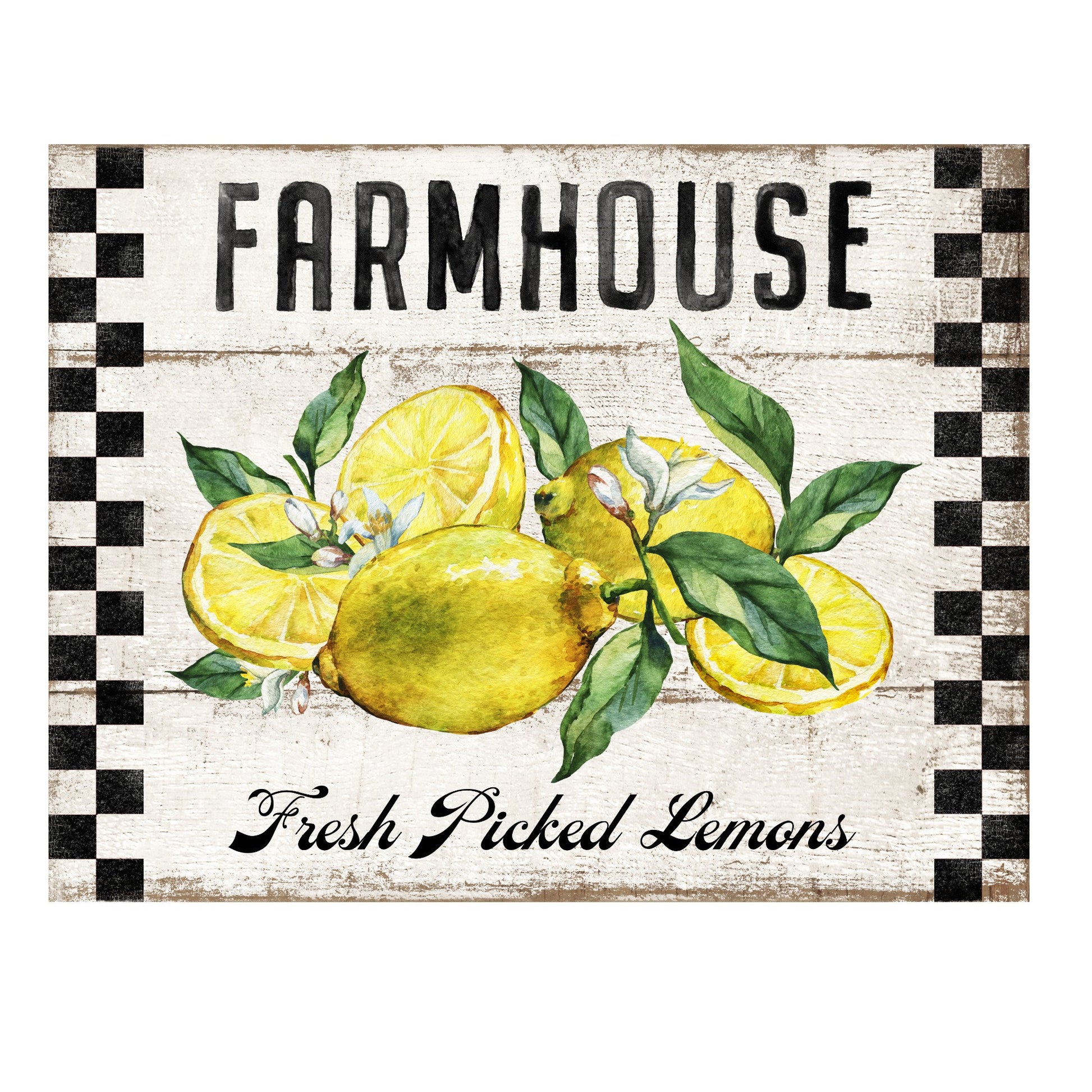 Farmhouse fresh picked lemons sign, wreath sign, wreath attachment, door hanging, metal sign, 10x8 wreath sign