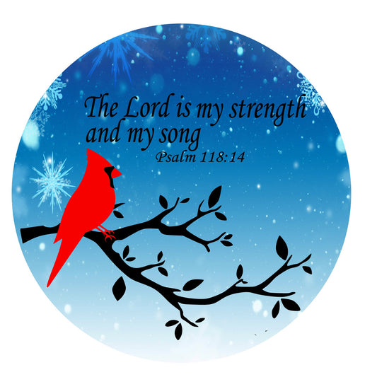 The Lord is my strength and my song wreath sign, wreath attachment, metal sign