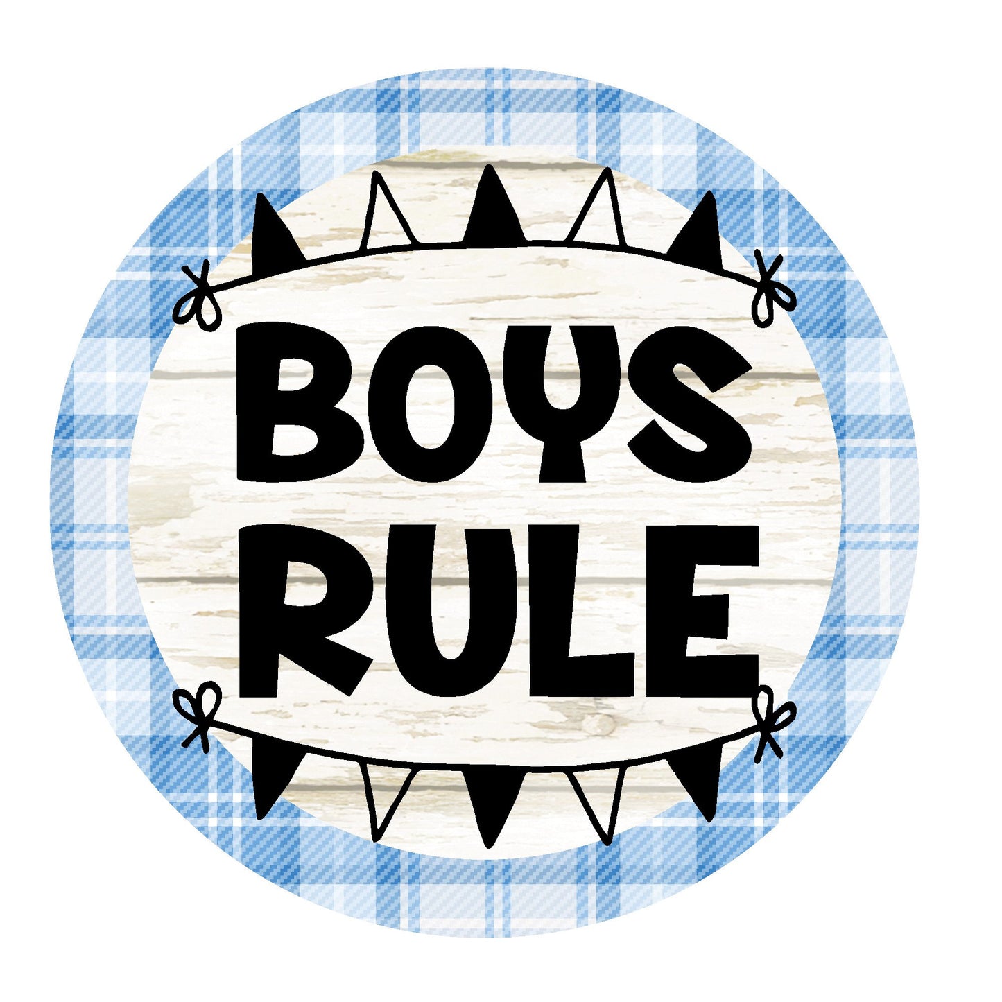 Boys rule wreath sign, boys room sign, nursery room decor, metal wreath sign, baby shower gift