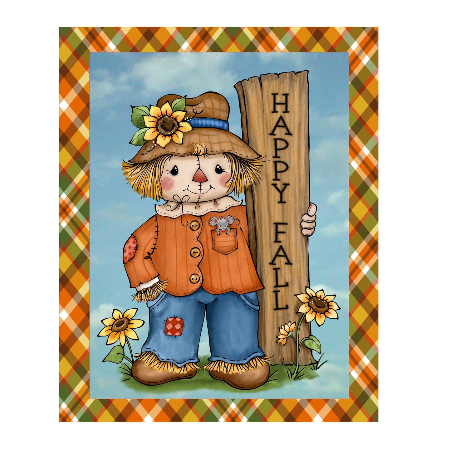 Scarecrow wreath sign, fall wreath sign, wreath attachment, happy fall wreath sign, metal wreath sign, 8x10 wreath sign