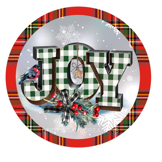 Joy wreath sign, holiday wreath center, metal wreath sign, Christmas wreath sign