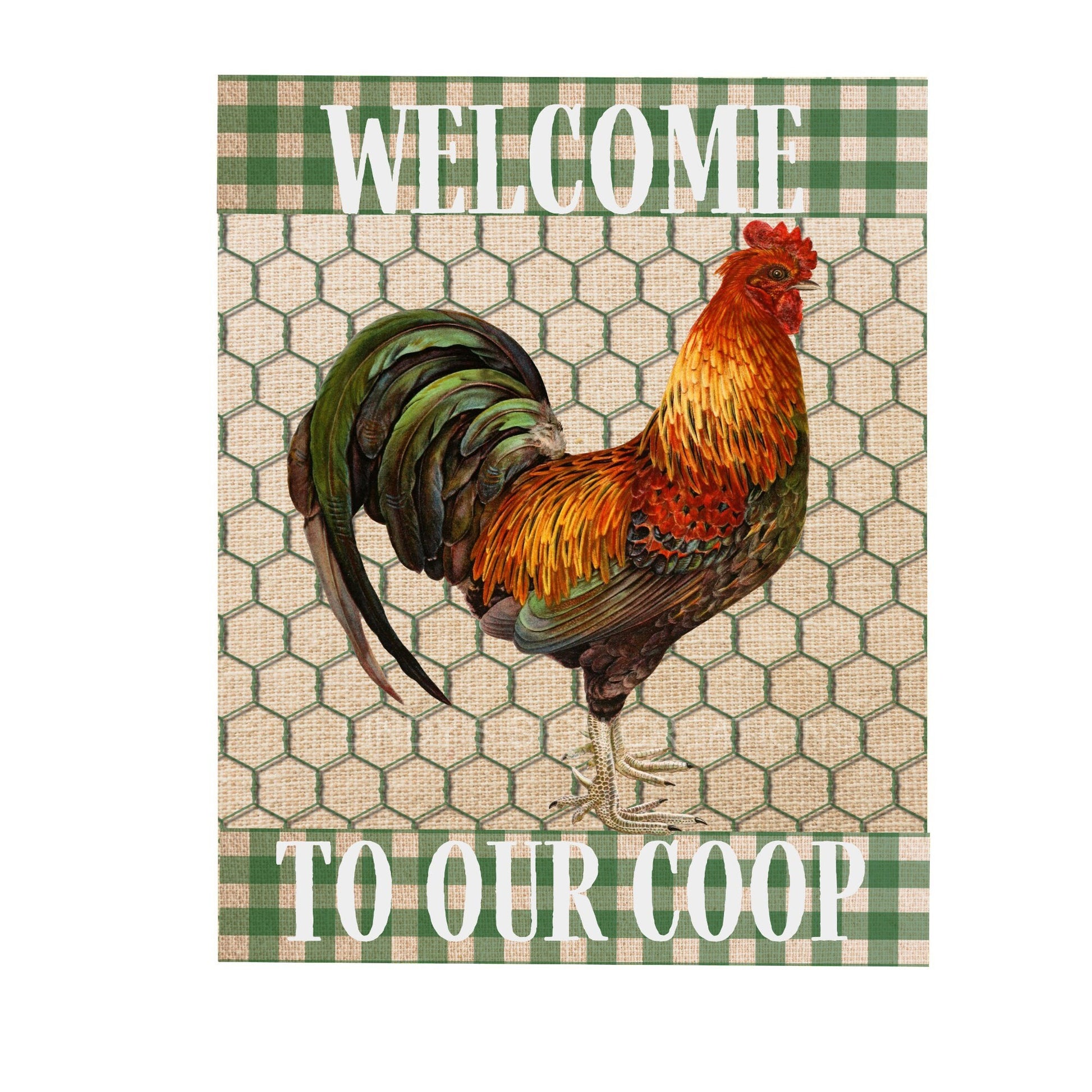 Welcome to our coop sign, wreath sign, wreath attachment, metal sign, door hanging, welcome sign, 8x10 wreath sign