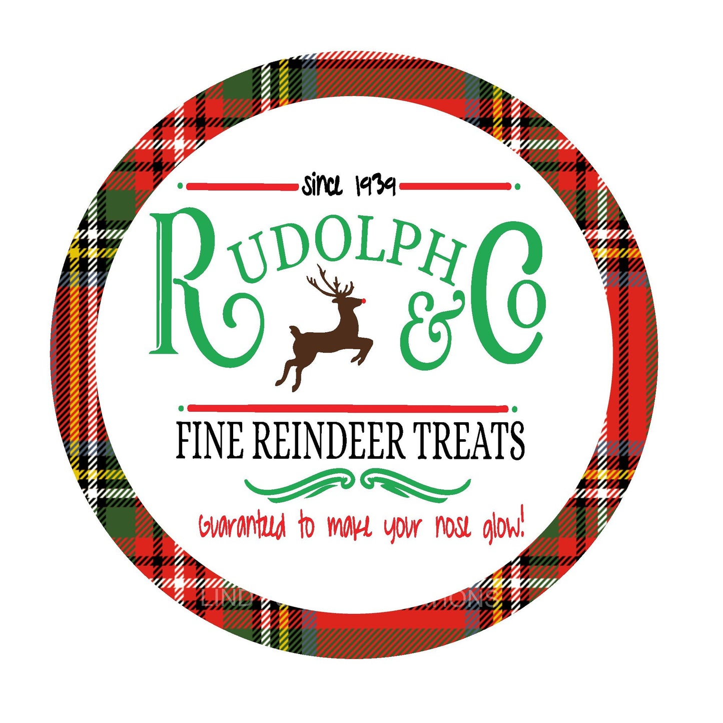 Rudolph reindeer treats wreath sign, metal wreath sign, Christmas wreath center