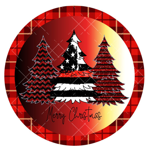 Firefighter merry christmas wreath sign, metal wreath sign, round wreath center, firefighter wreath sign