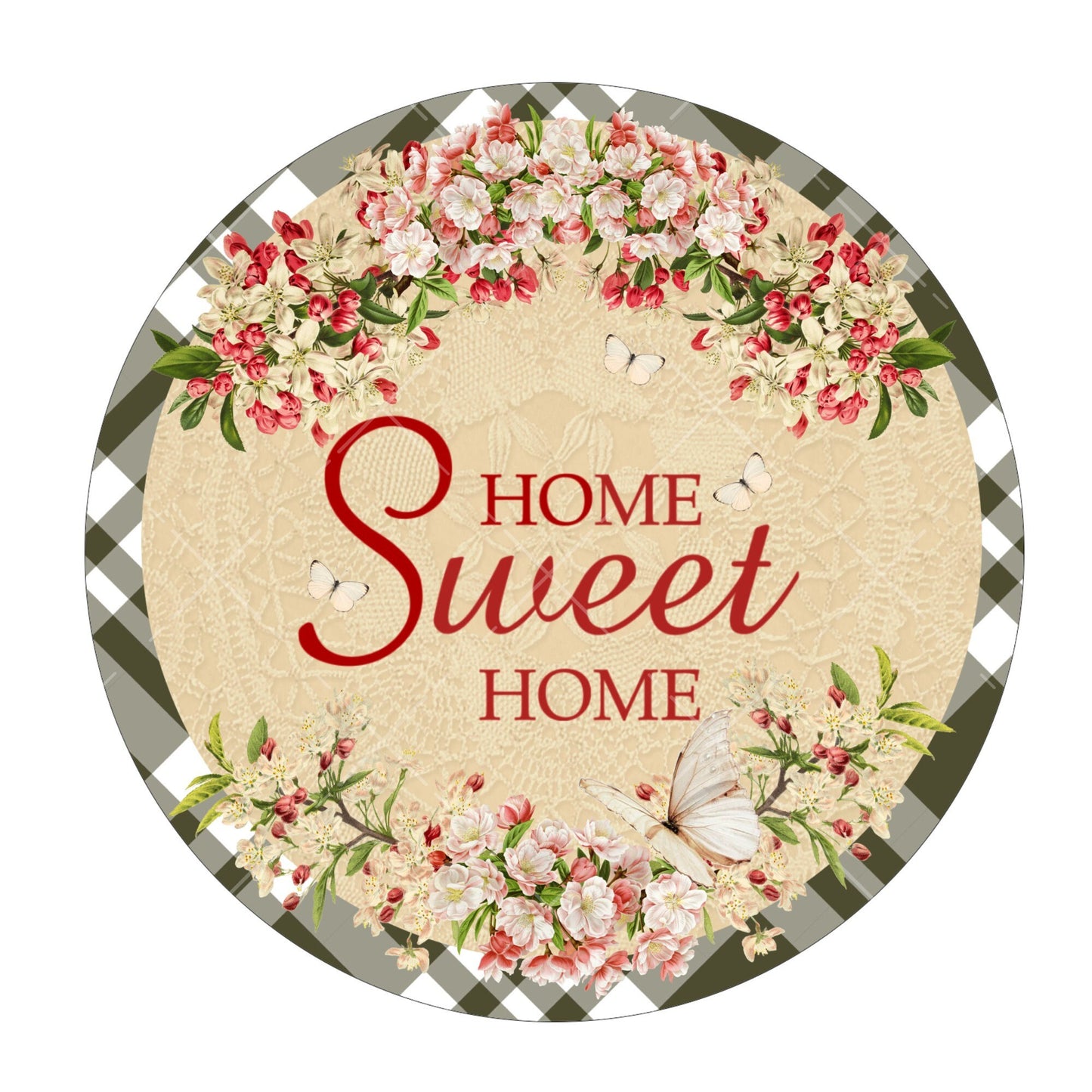 Home sweet home wreath sign, metal wreath sign, round wreath sign, signs for wreaths