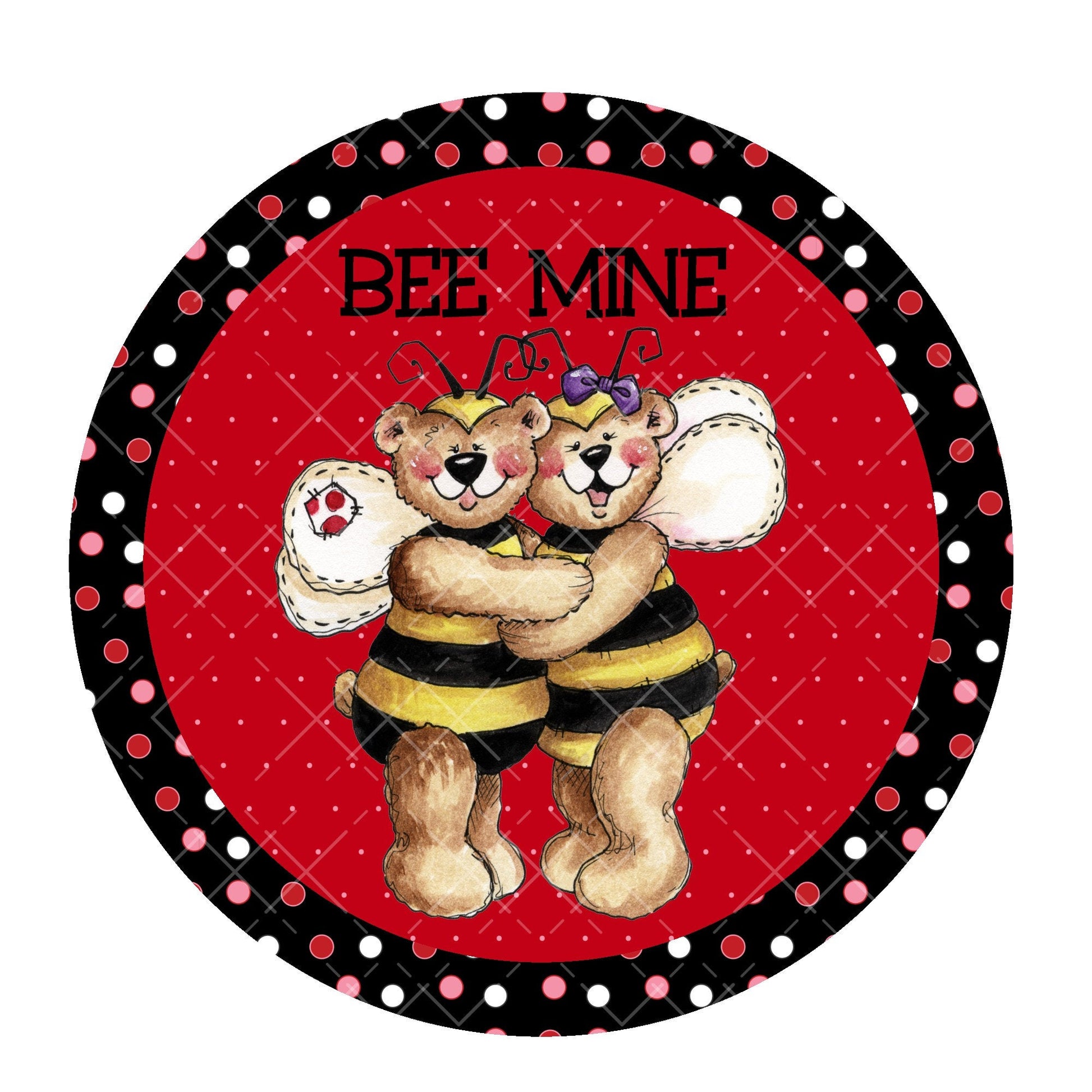 Bee mine valentine wreath sign, metal wreath sign, signs for wreaths, round wreath sign