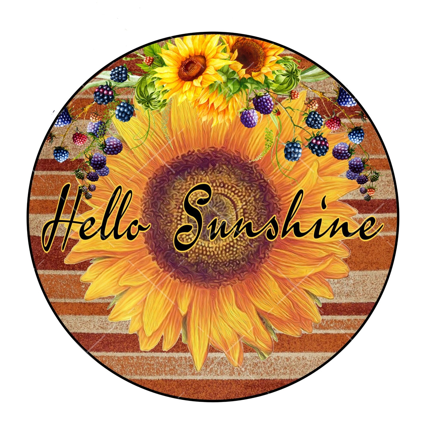 Hello sunshine sunflower wreath sign, metal wreath sign, signs for wreaths, door hanging