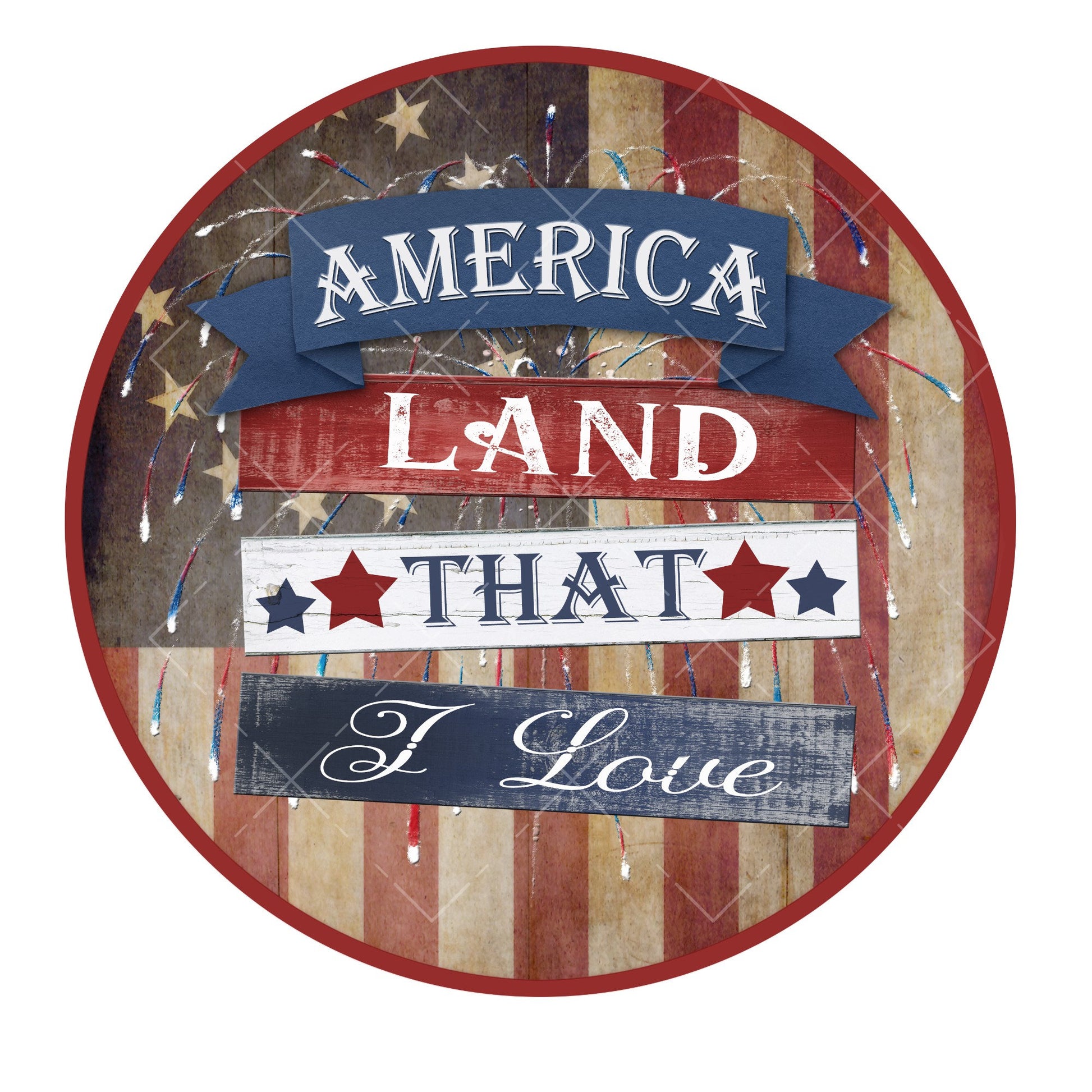 America land that I love wreath sign, metal wreath sign, sign for wreaths, home decor signs, patriotic wreath sign