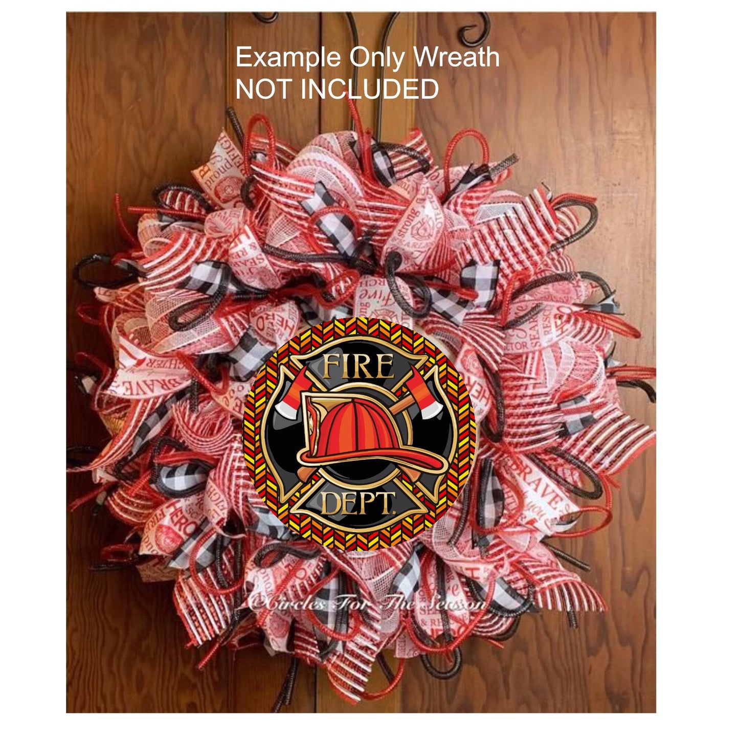 Wreath sign, wreath attachment, firefighter wreath sign, fire department sign, essential worker