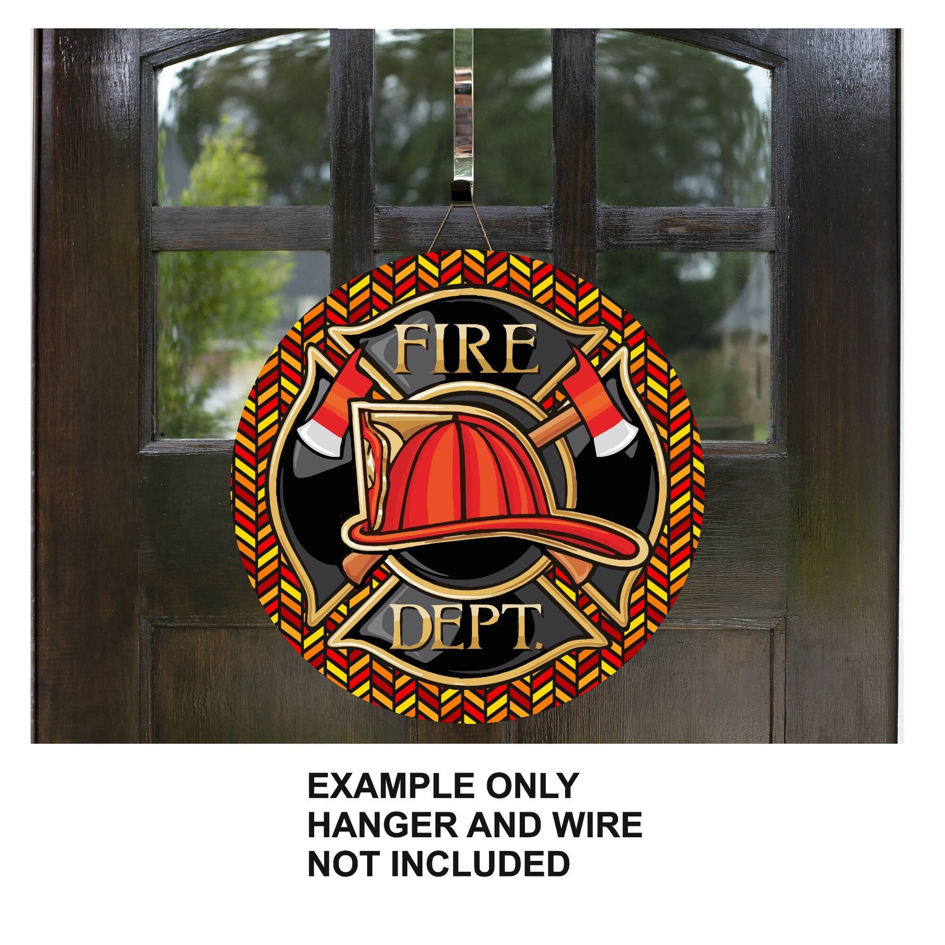 Wreath sign, wreath attachment, firefighter wreath sign, fire department sign, essential worker