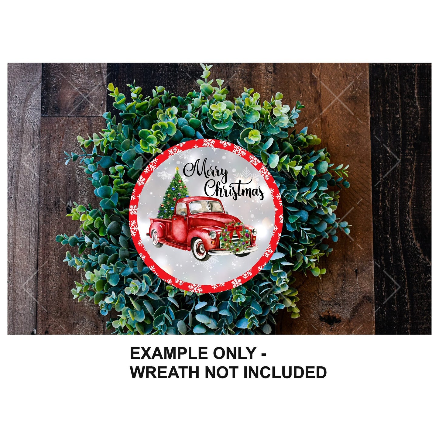 Red truck merry christmas wreath sign, metal wreath sign, sign for wreaths, home decor sign