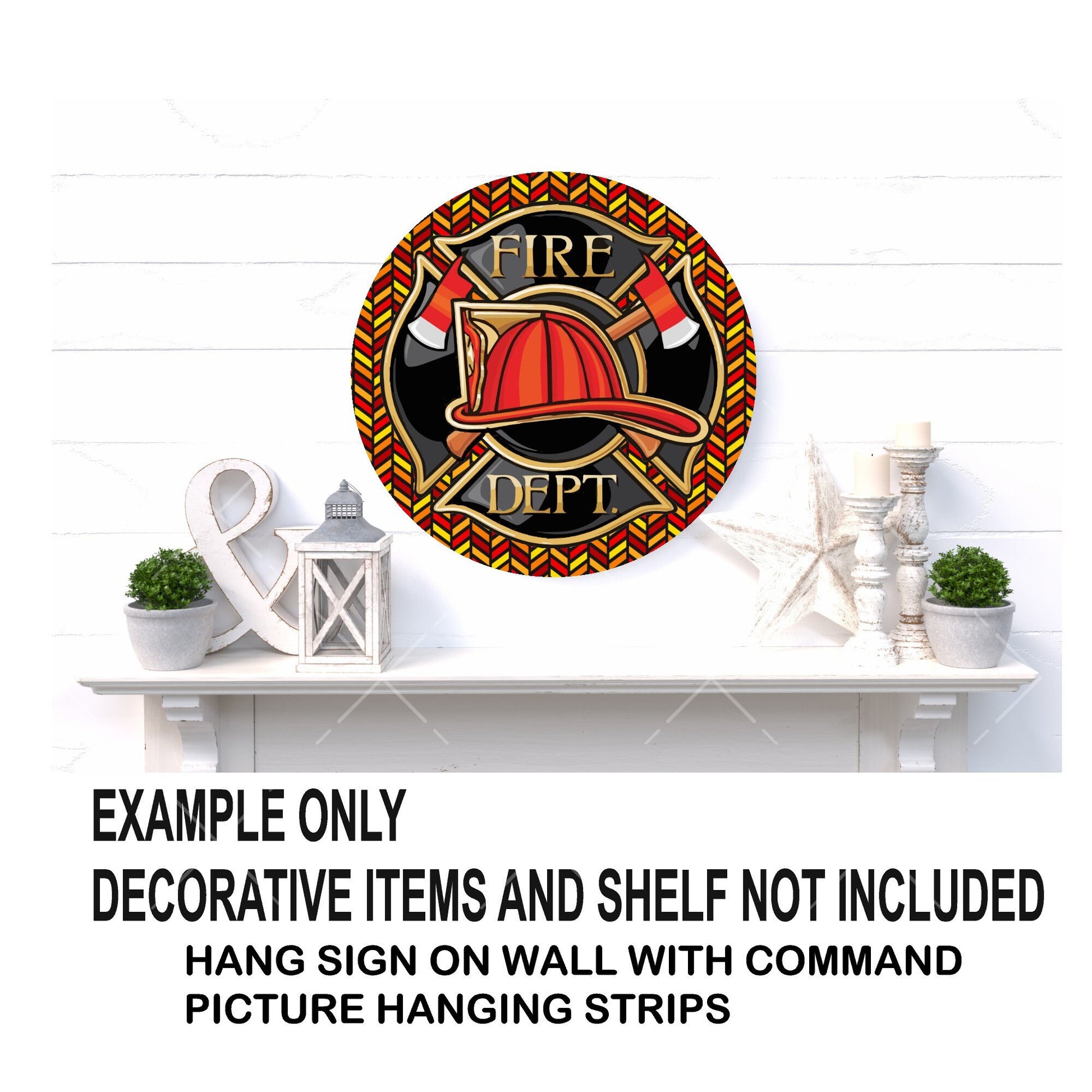 Wreath sign, wreath attachment, firefighter wreath sign, fire department sign, essential worker