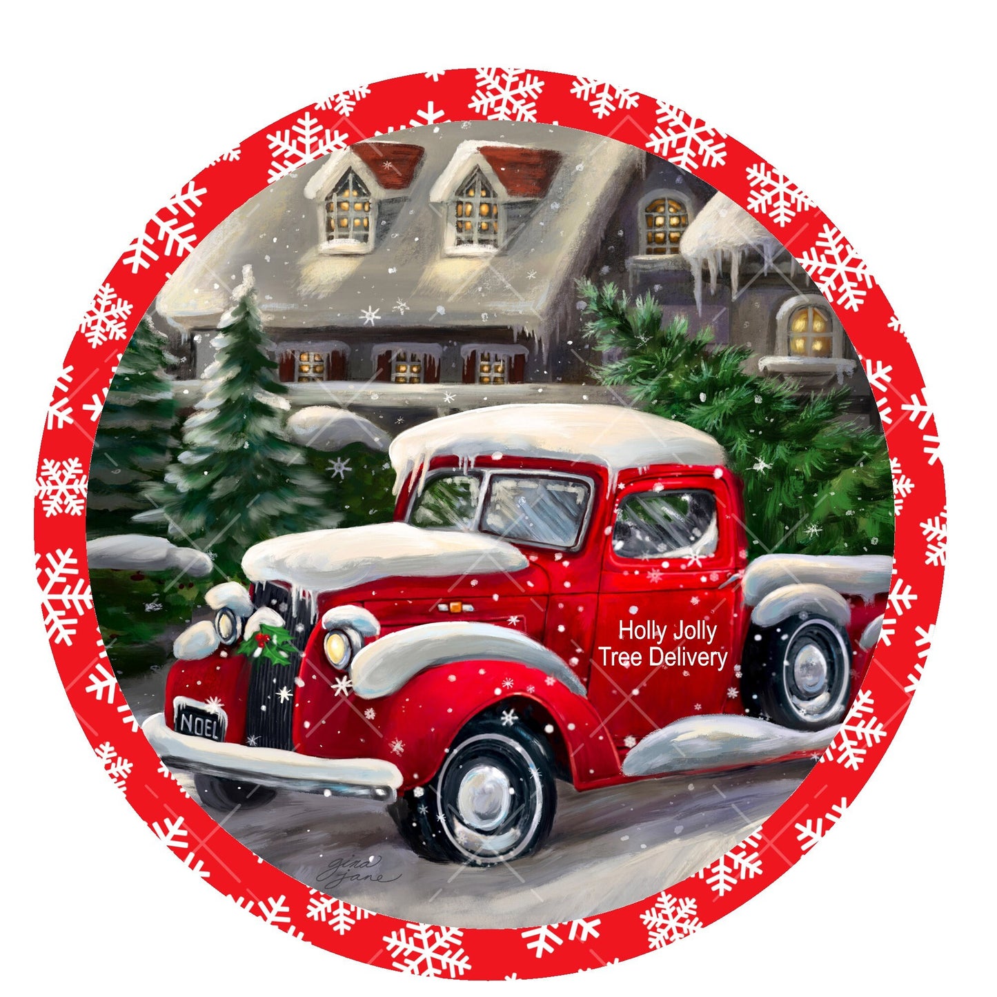 Red truck Christmas wreath sign, signs for wreaths, metal wreath sign, Christmas home decor signs