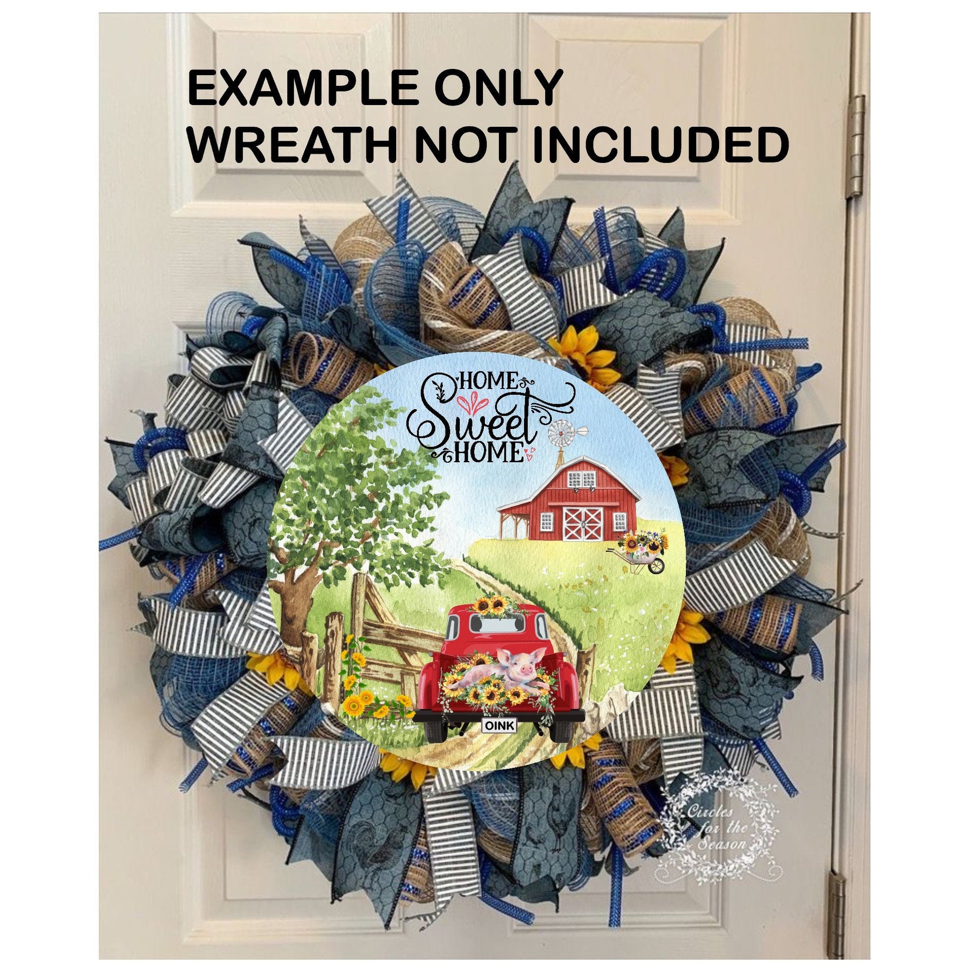 Home sweet home farmhouse wreath sign, metal wreath sign, signs for wreaths, home decor sign