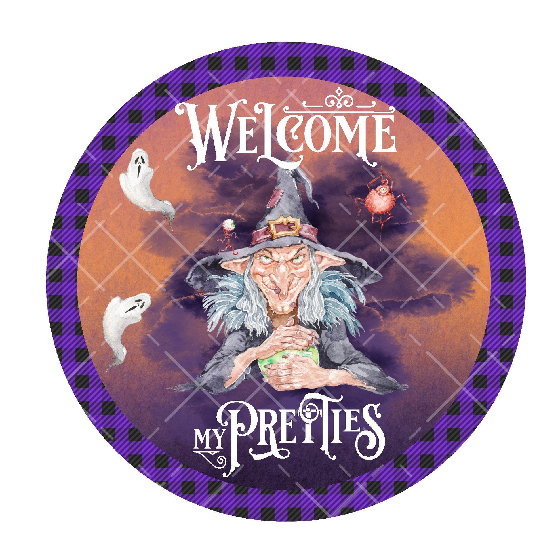 Welcome my pretties wreath sign, metal wreath sign, signs for wreaths, Halloween home decor, lindys sign creations