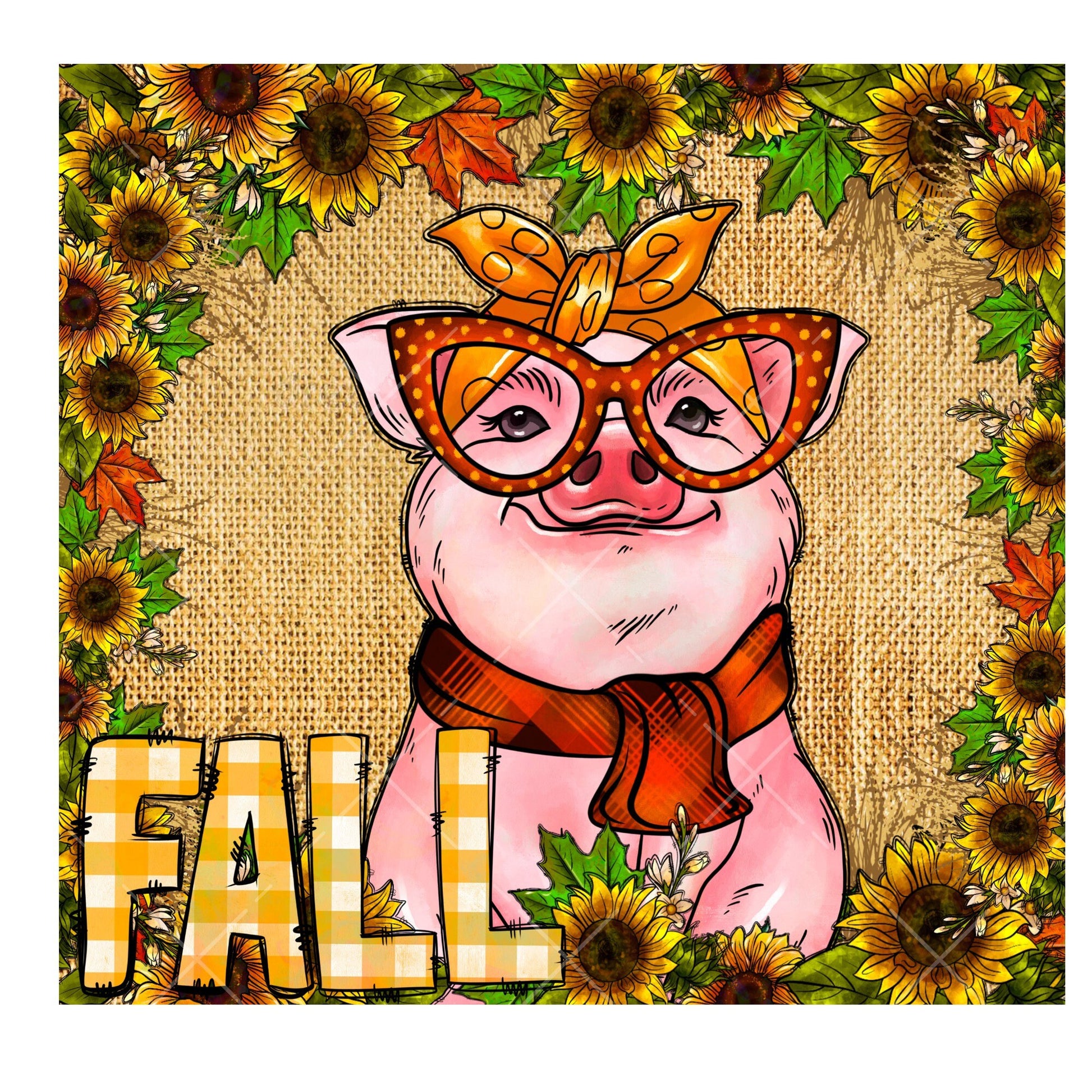 Cute fall pig wreath sign, metal wreath sign, signs for wreaths, fall home decor, 10X10 fall wreath sign