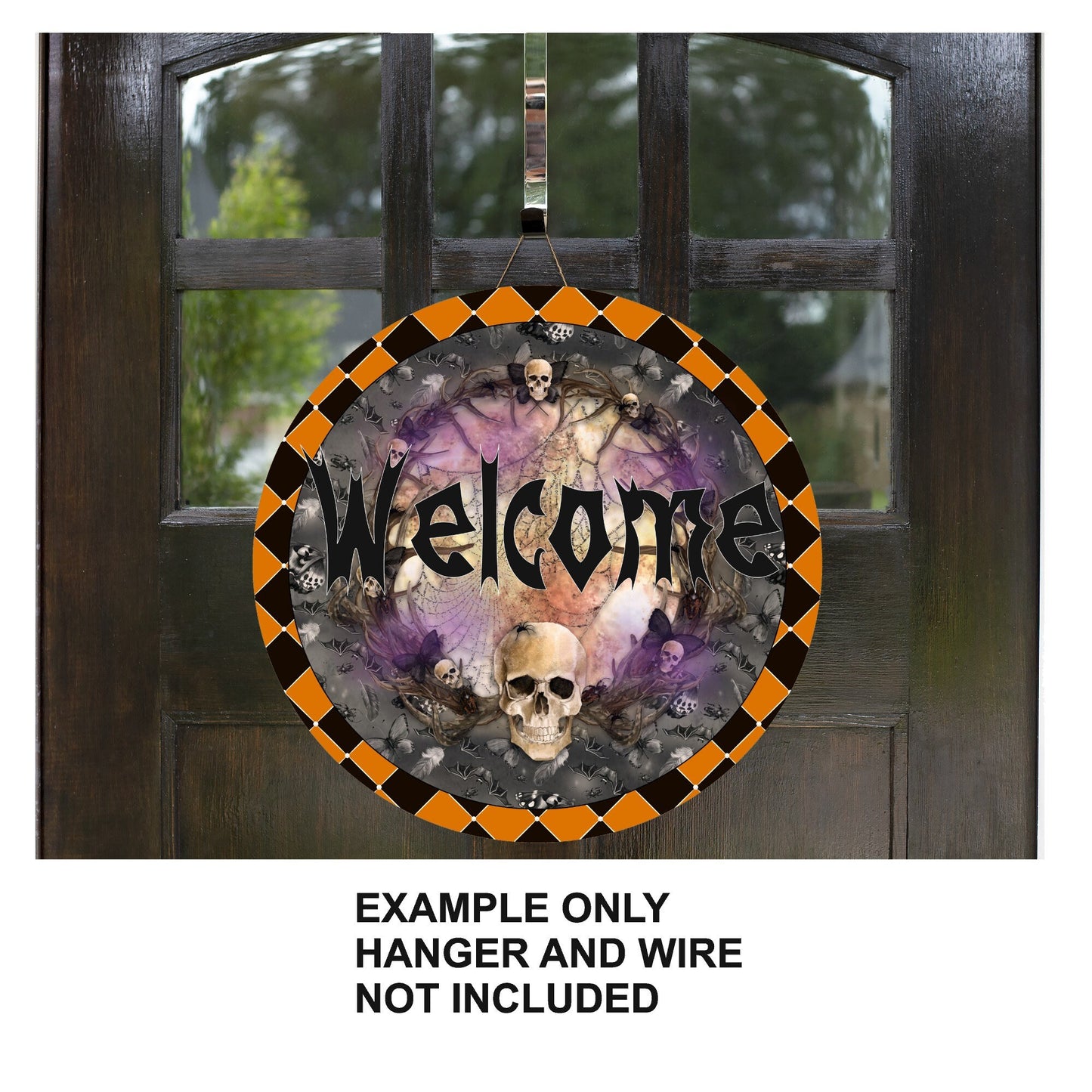 Welcome Halloween wreath sign, metal wreath sign, signs for wreaths, Halloween home decor