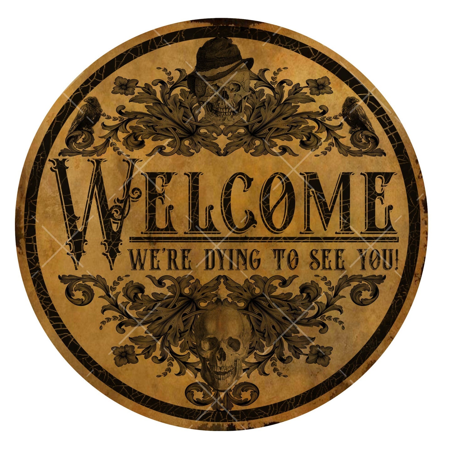 Rustic Halloween welcome wreath sign, metal wreath sign, signs for wreaths, Halloween home decor sign