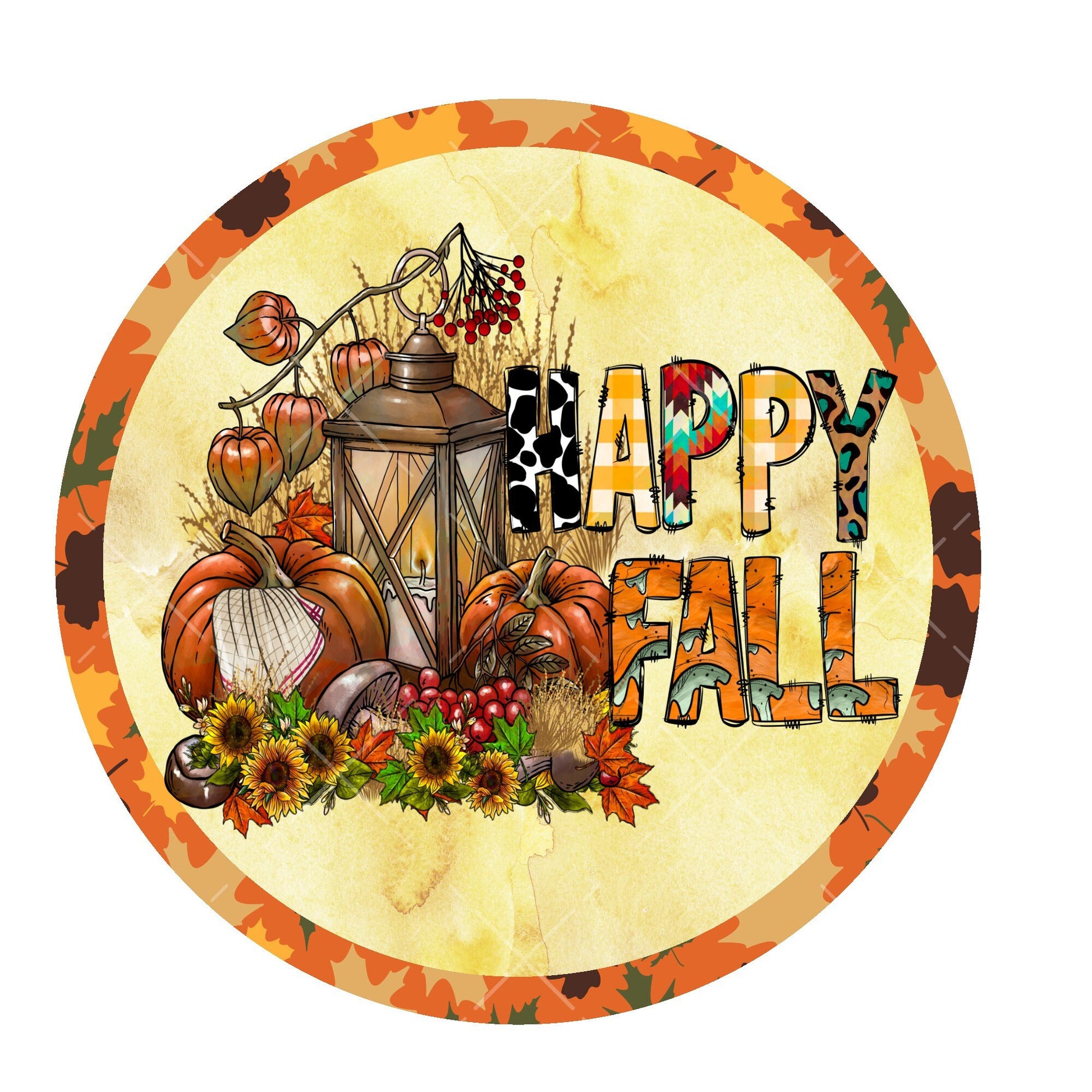 Happy fall wreath sign, metal wreath sign, signs for wreaths, fall home decor signs