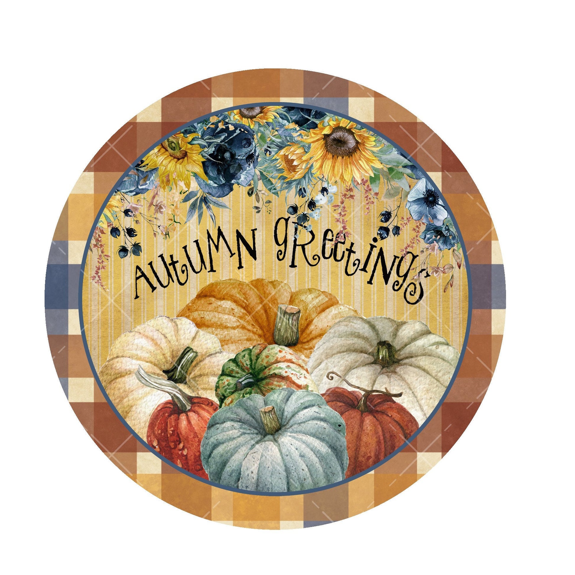 Autumn greetings wreath sign, signs for wreaths, metal wreath signs, fall home decor signs