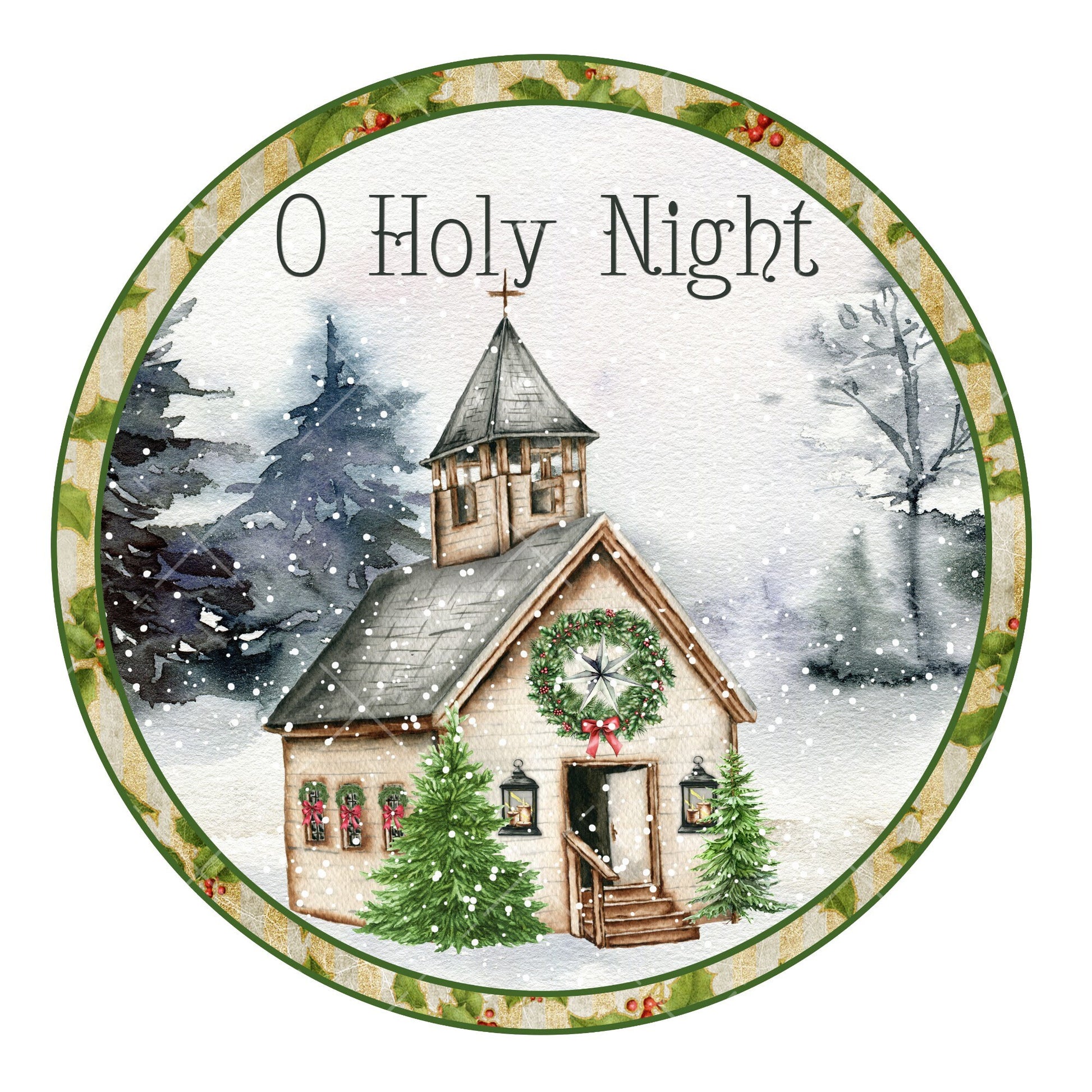 O holy night Christmas wreath sign, metal wreath sign, signs for wreaths, Christmas home decor signs