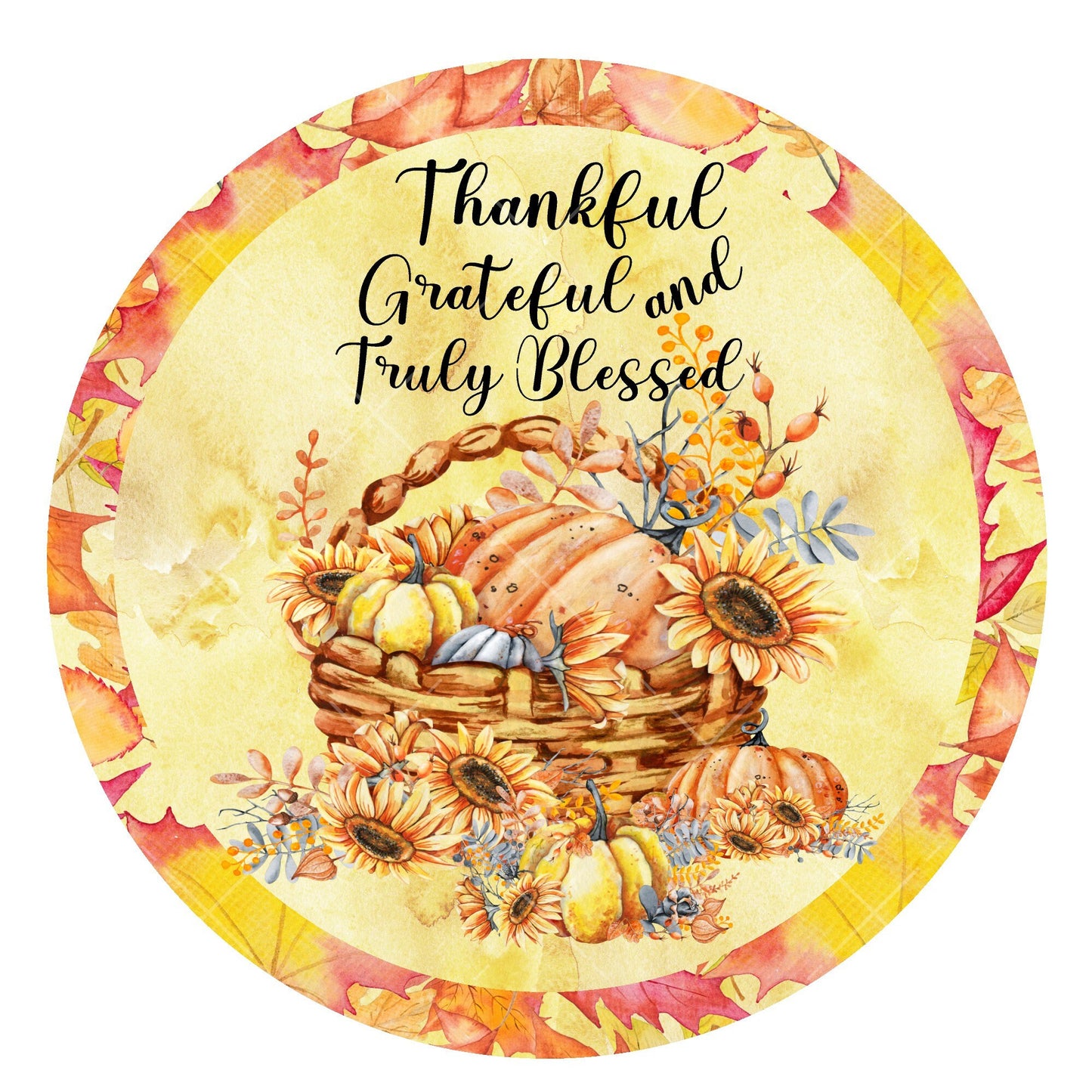 Grateful, thankful blessed wreath sign, metal wreath sign, fall wreath sign, fall home decor sign