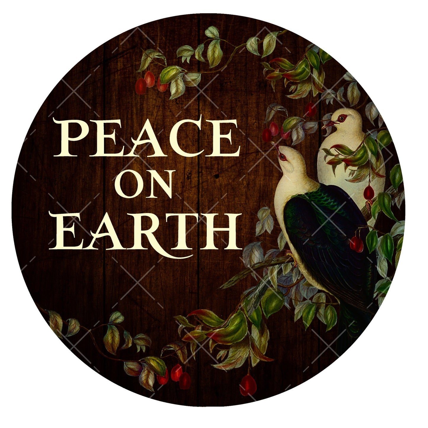 Peace on earth dove wreath sign, metal wreath sign, signs for wreaths, Christmas home decor, holiday door hanging, lindys sign creations