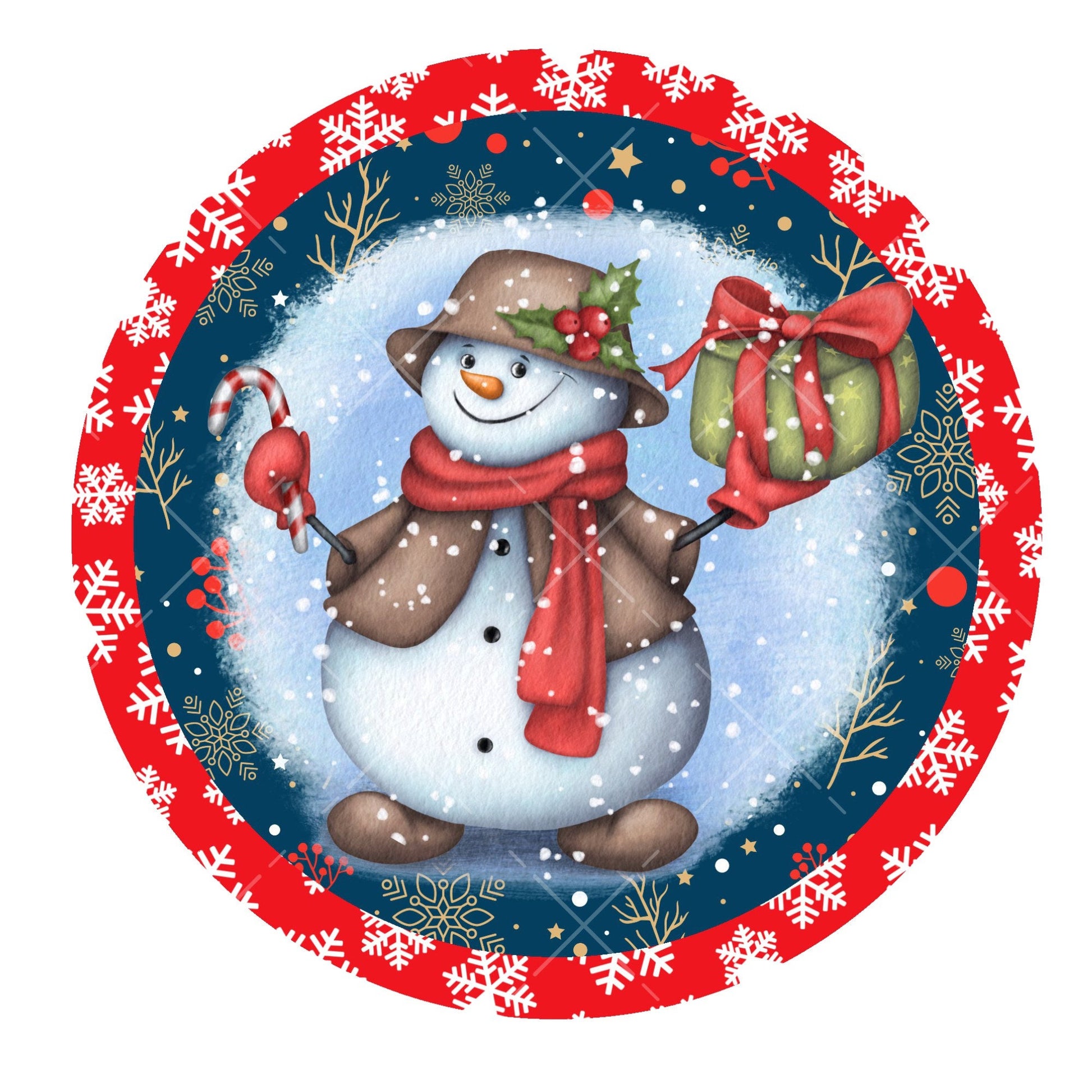 Snowman with gift wreath sign, signs for wreaths, holiday door hanging, holiday home decor, lindys sign creations