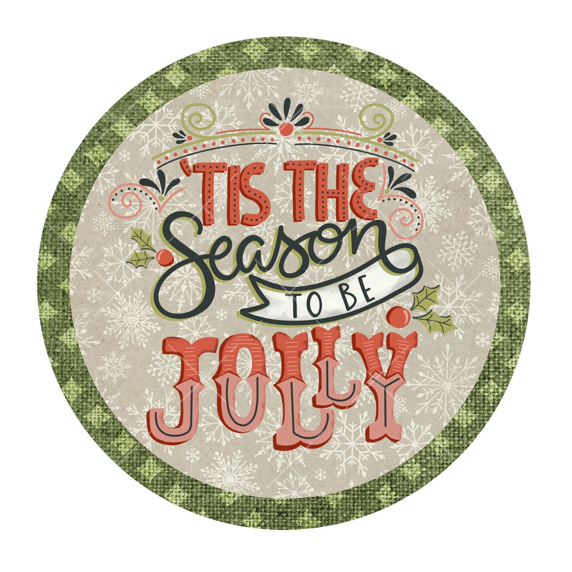 Tis the season to be jolly wreath sign, metal wreath sign, signs for wreaths, holiday home decor, door hanging, lindys sign creations