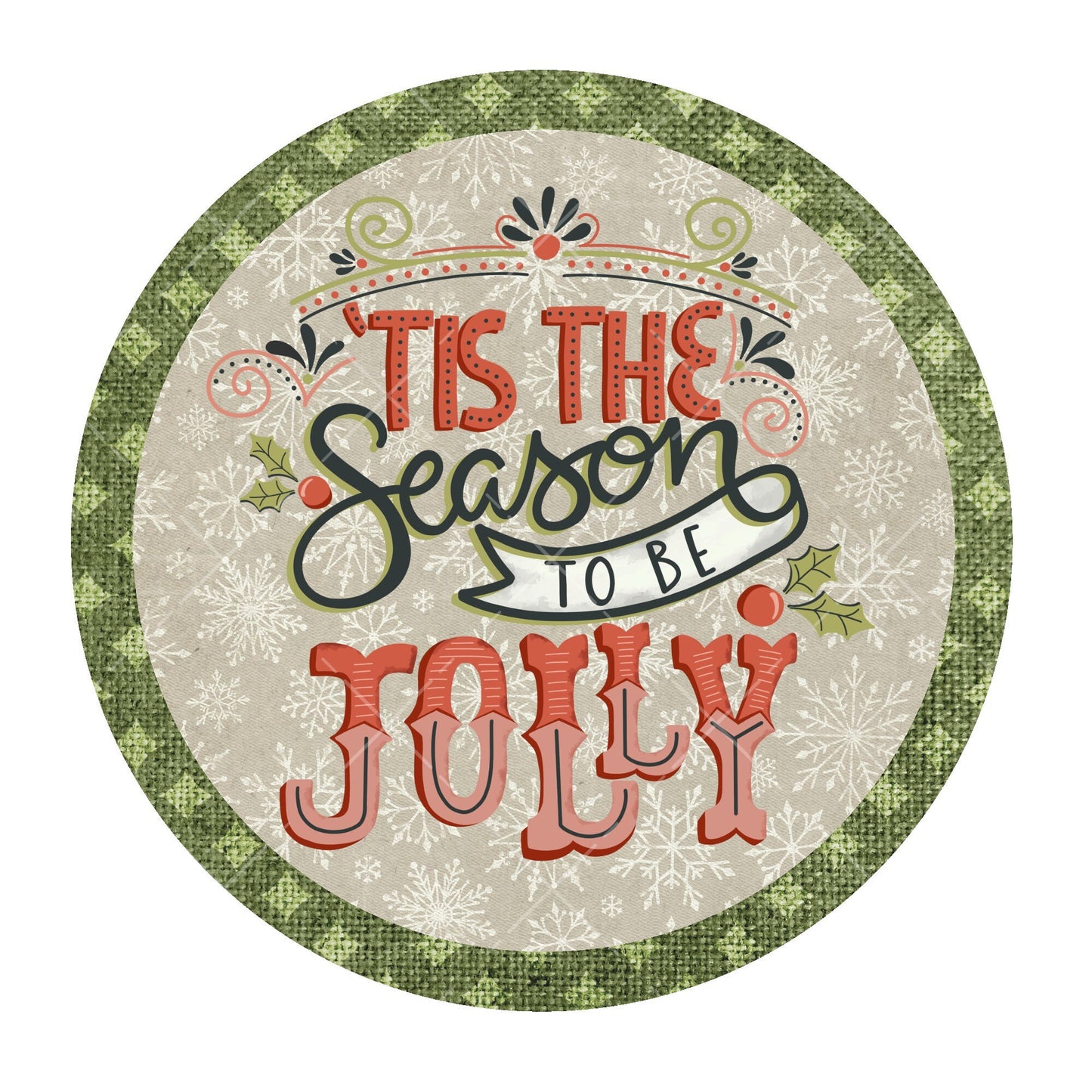 Tis the season to be jolly wreath sign, metal wreath sign, signs for wreaths, holiday home decor, door hanging, lindys sign creations