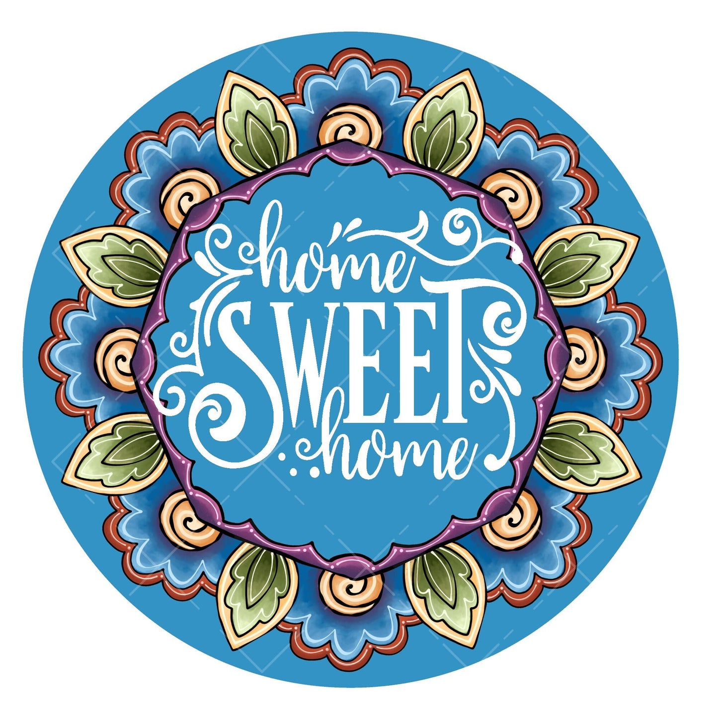 Home sweet home boho wreath sign, metal wreath sign, signs for wreaths, home decor sign, door hanging, lindys sign creations