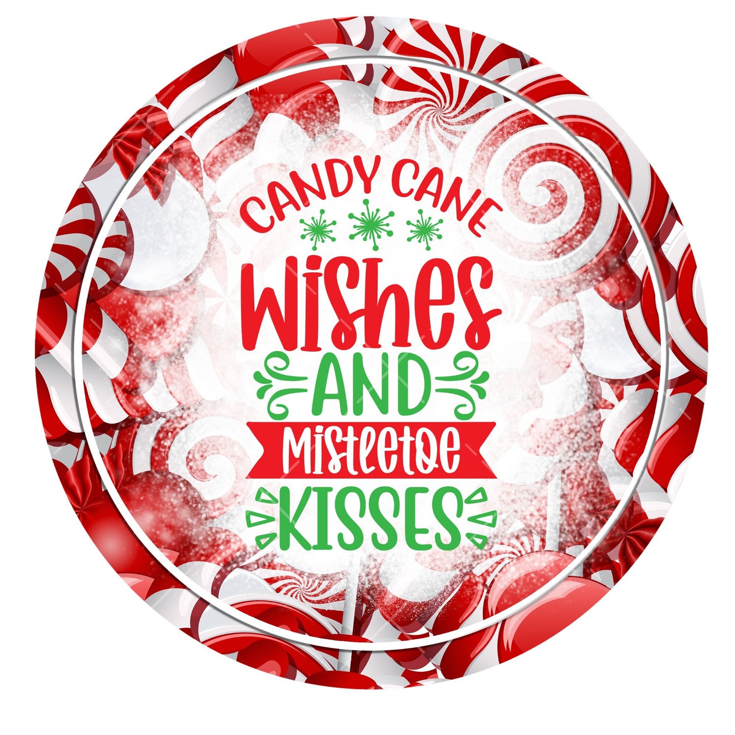 Candy cane wishes and mistletoe kisses wreath sign, metal wreath sign, signs for wreaths, holiday door hanging, Lindys sign creations