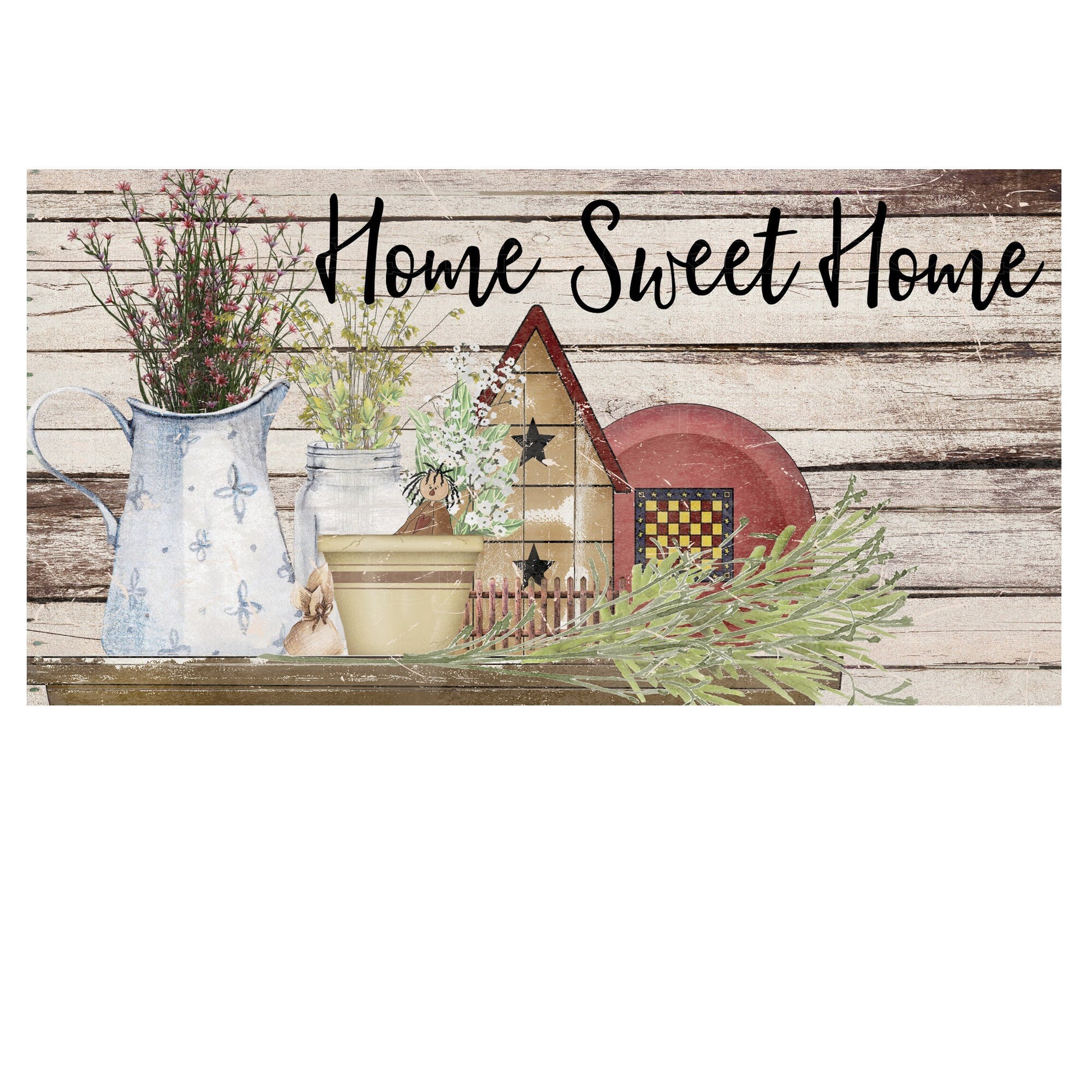 Home sweet home primitive wreath sign, metal wreath sign, sign for wreath, 12x6 wreath sign, lindys sign creations