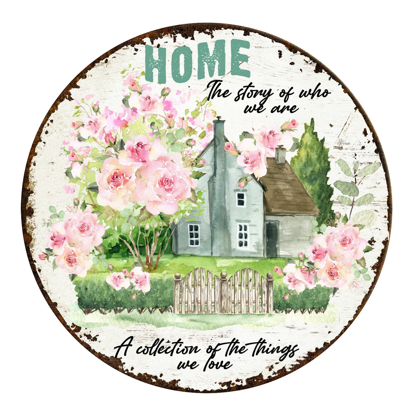 Home the story of who we are wreath sign, metal wreath sign, sign for wreath, round wreath sign, door decor, lindys sign creations