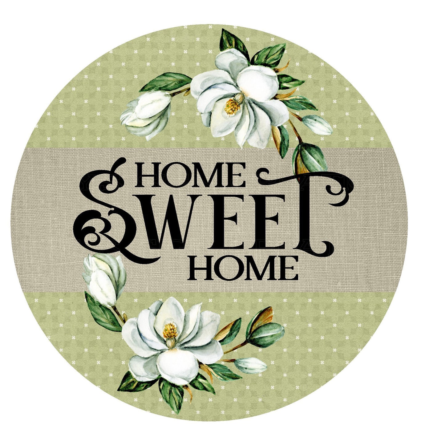 Magnolia home sweet home wreath sign, sign for wreath, metal wreath sign, door hanging, lindys sign creations