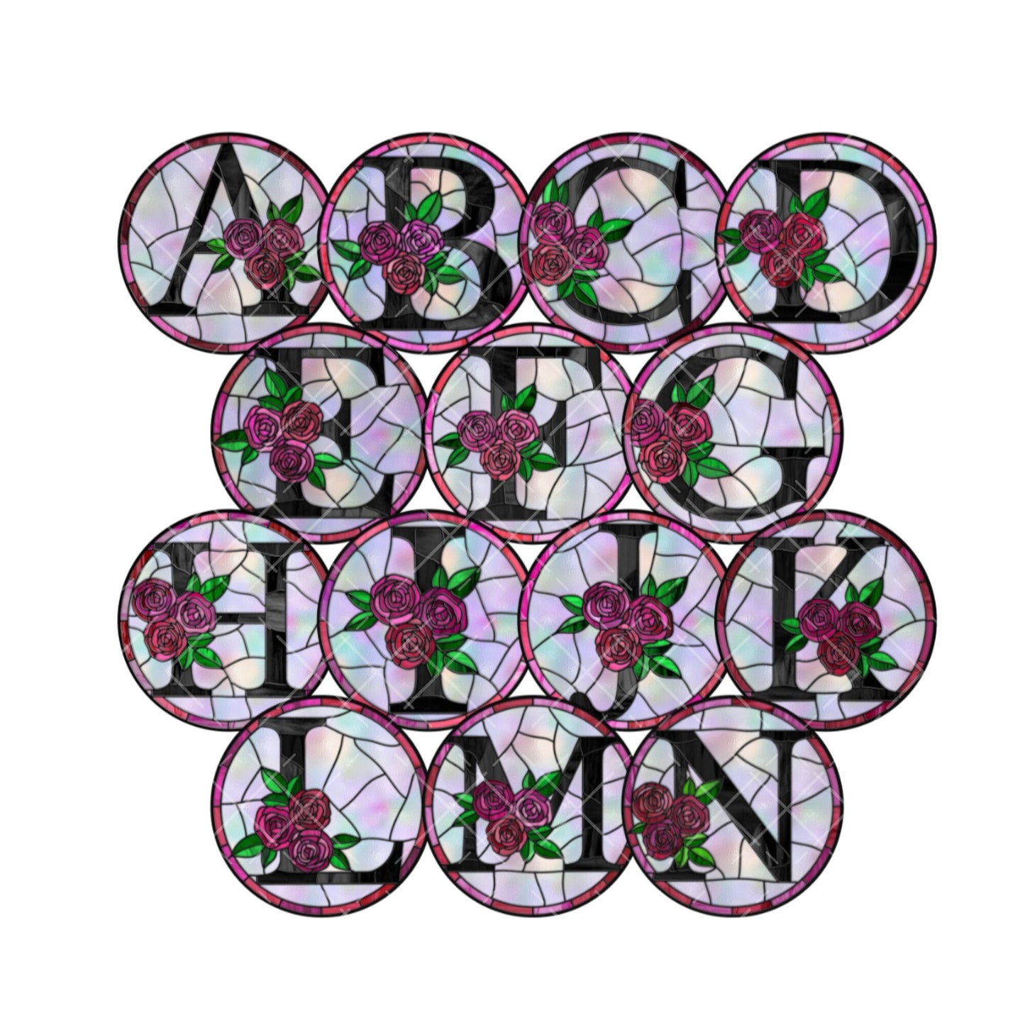 Faux stained glass family monogram wreath sign, metal wreath sign, door hanging, Lindys sign creations