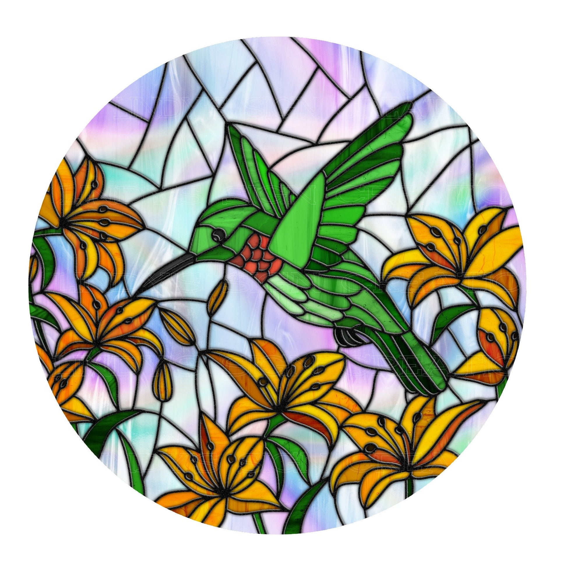 Faux stained glass hummingbird wreath sign, metal wreath sign, signs for wreaths, door hanging, lindys sign creations