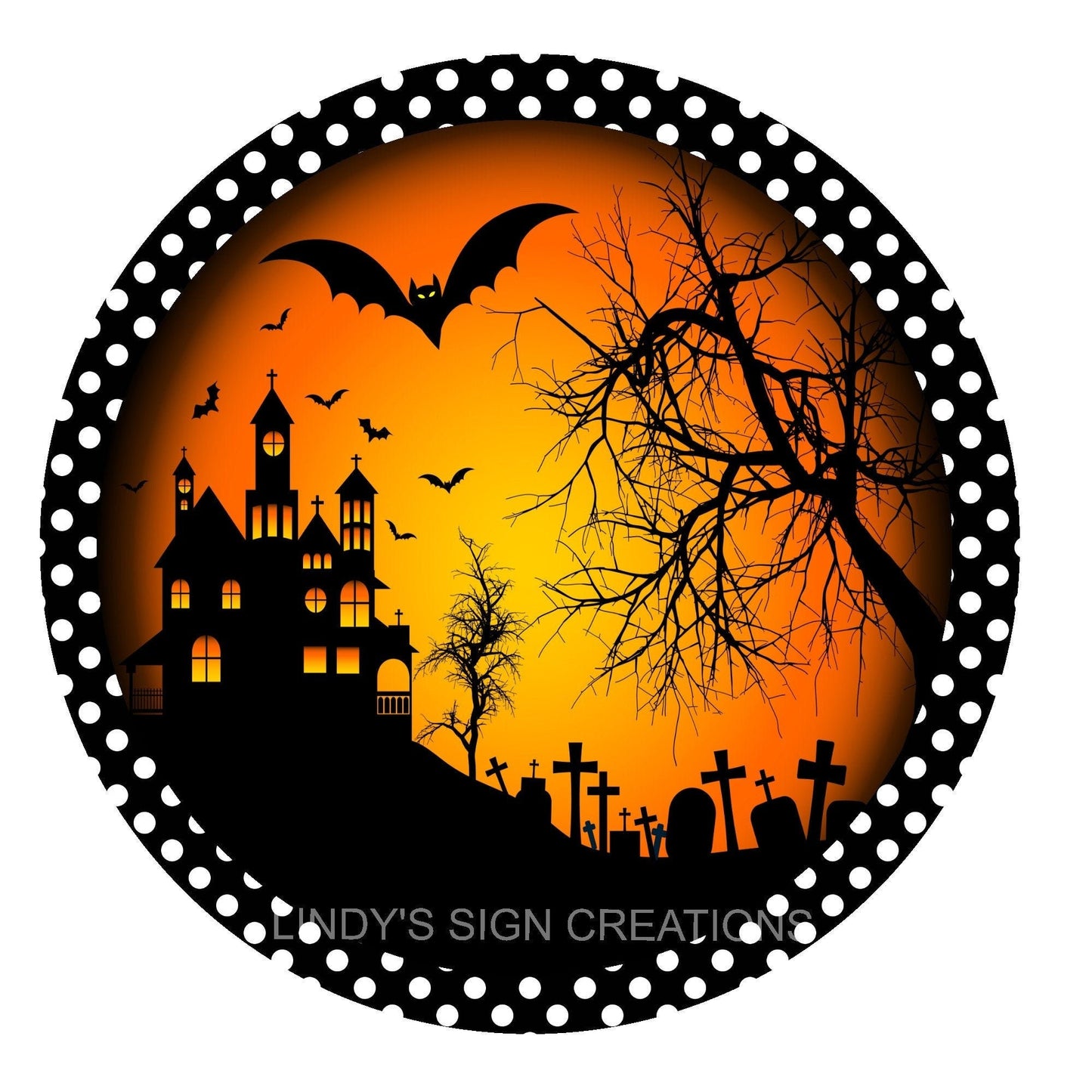 Spooky Halloween wreath sign, wreath attachment, metal wreath sign, Halloween door hanging