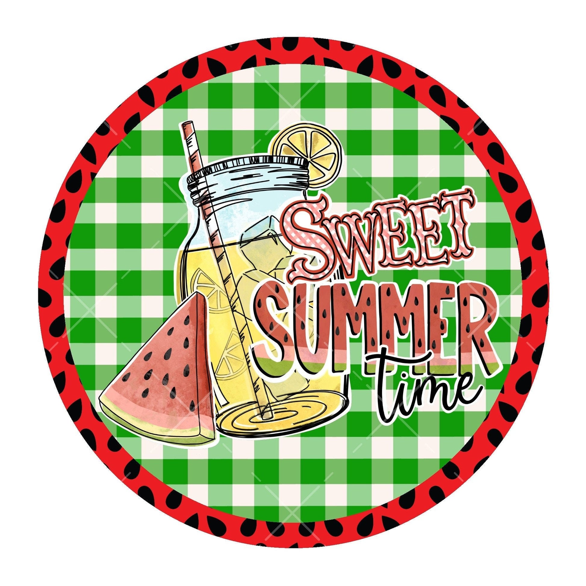 Sweet summertime wreath sign, metal wreath sign, signs for wreaths, round wreath sign