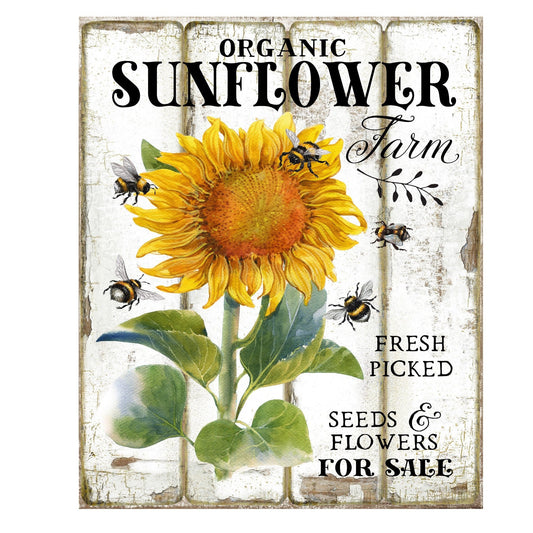 Sunflower farm wreath sign, wreath attachment, metal sign, door hanging, sunflower sign