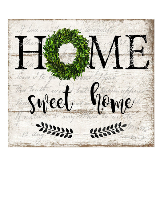 Home sweet home sign, wreath sign, wreath attachment, farmhouse sign, metal sign