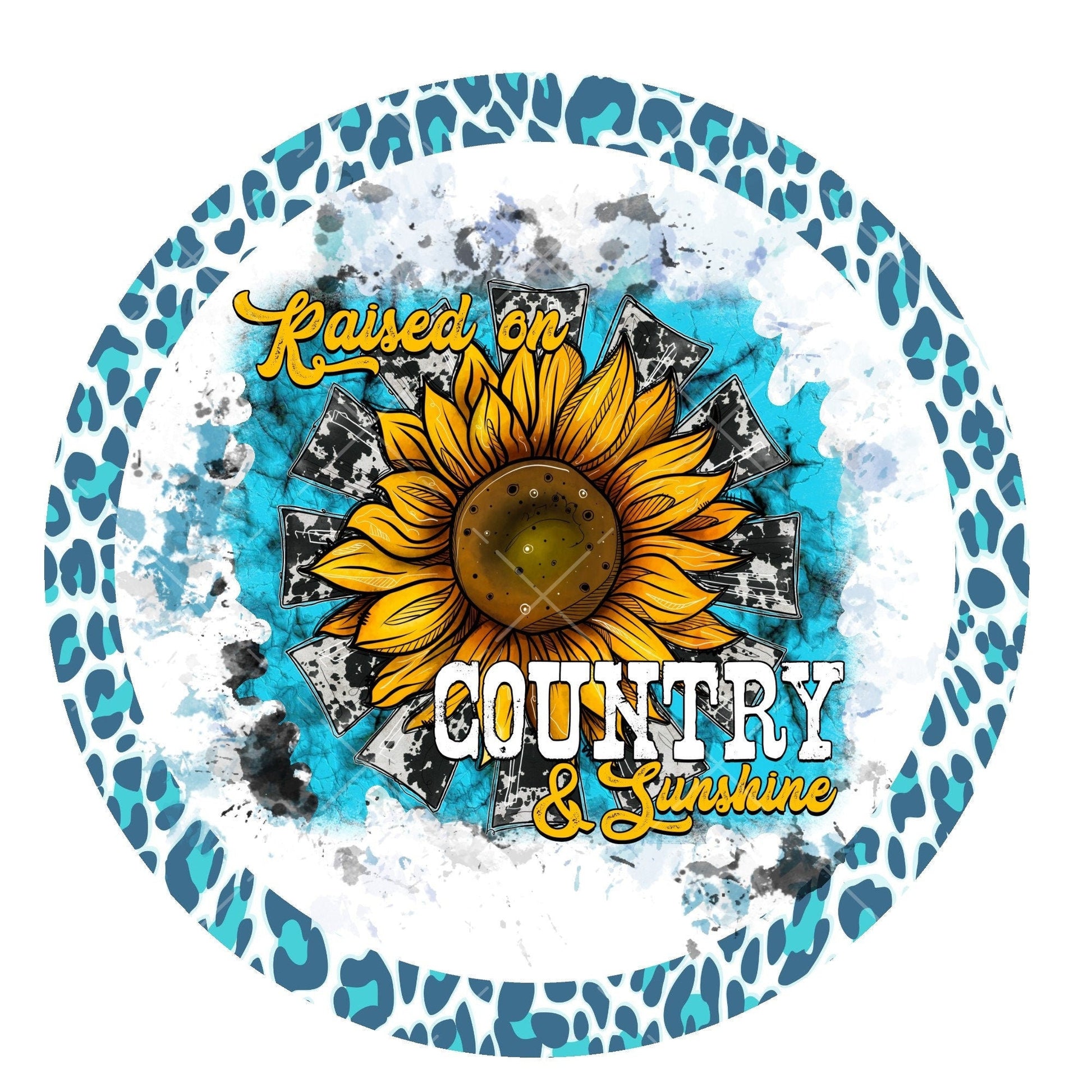 Raised on country and sunshine wreath sign, sunflower wreath sign, metal wreath sign, signs for wreaths