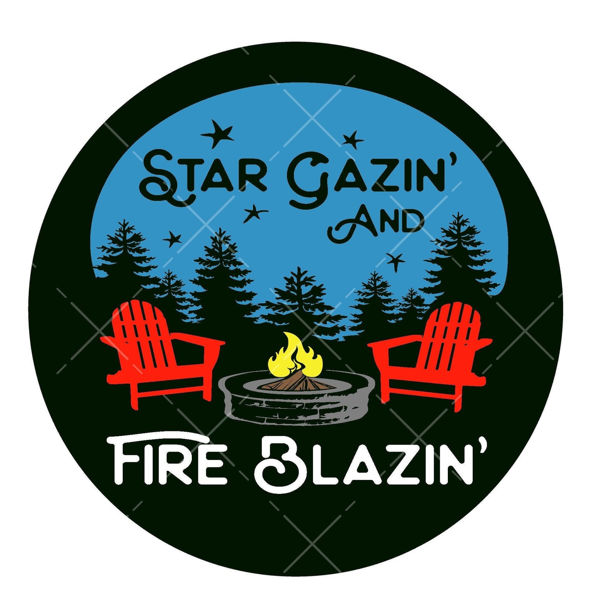 Wreath sign star gazin&#39; fire blazin&#39;, wreath attachment, door hanging, metal sign