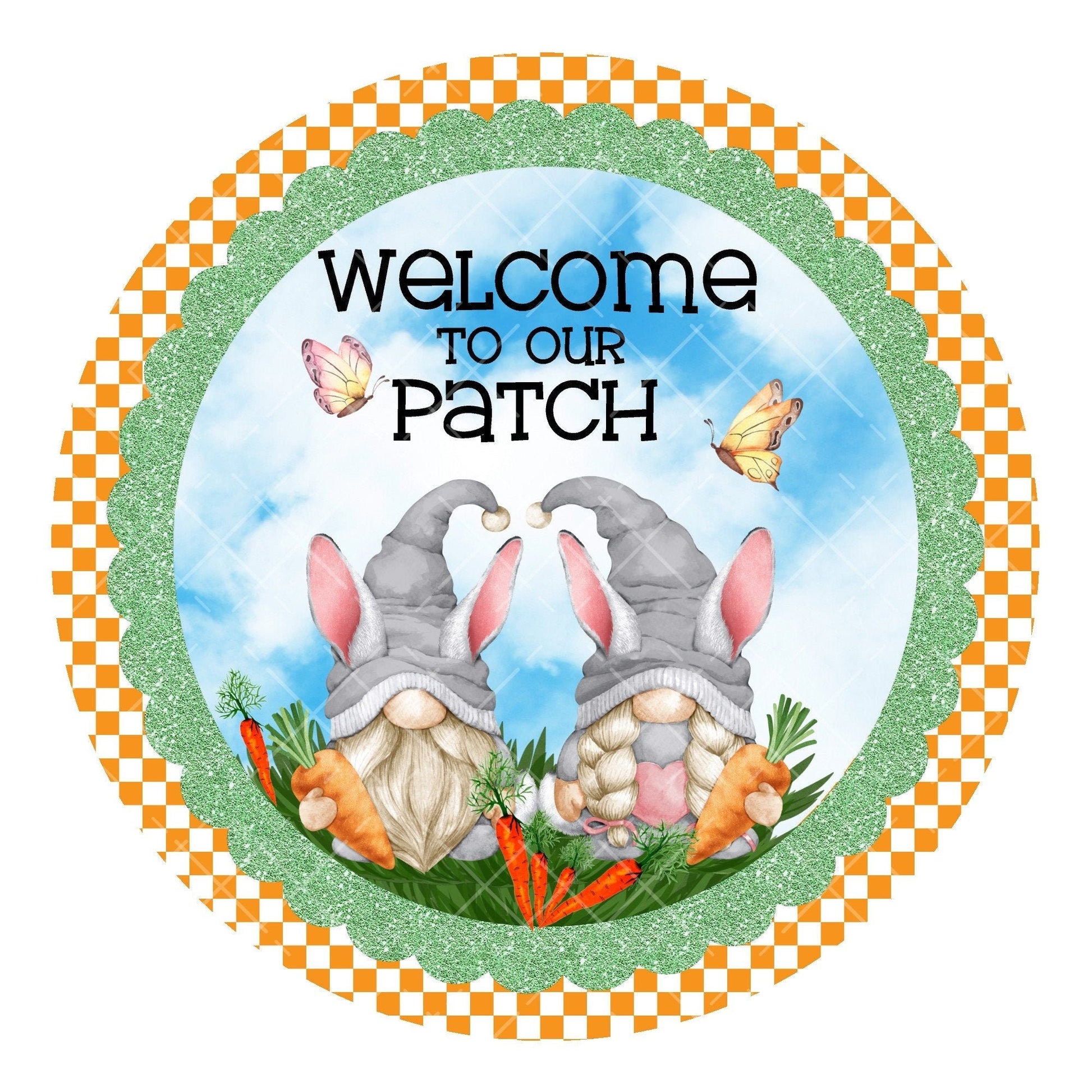 Welcome to our patch wreath sign, metal wreath sign, spring wreath sign, round wreath sign