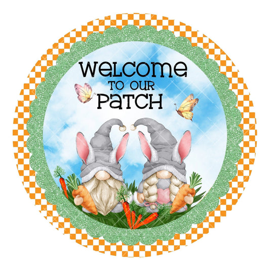 Welcome to our patch wreath sign, metal wreath sign, spring wreath sign, round wreath sign