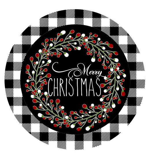 Merry Christmas wreath sign, wreath attachment, metal wreath sign