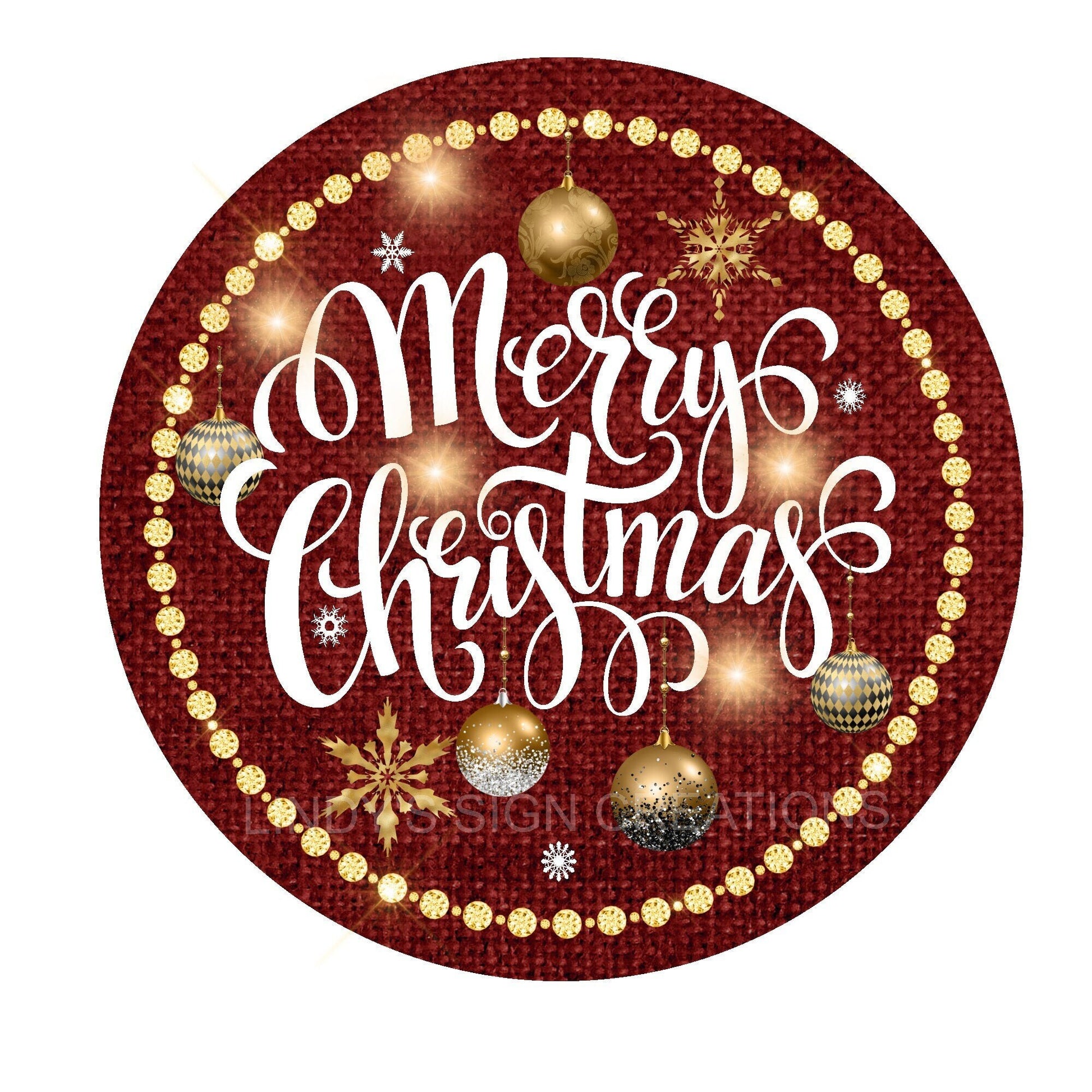 Merry Christmas wreath sign, metal wreath sign, wreath center, round wreath sign