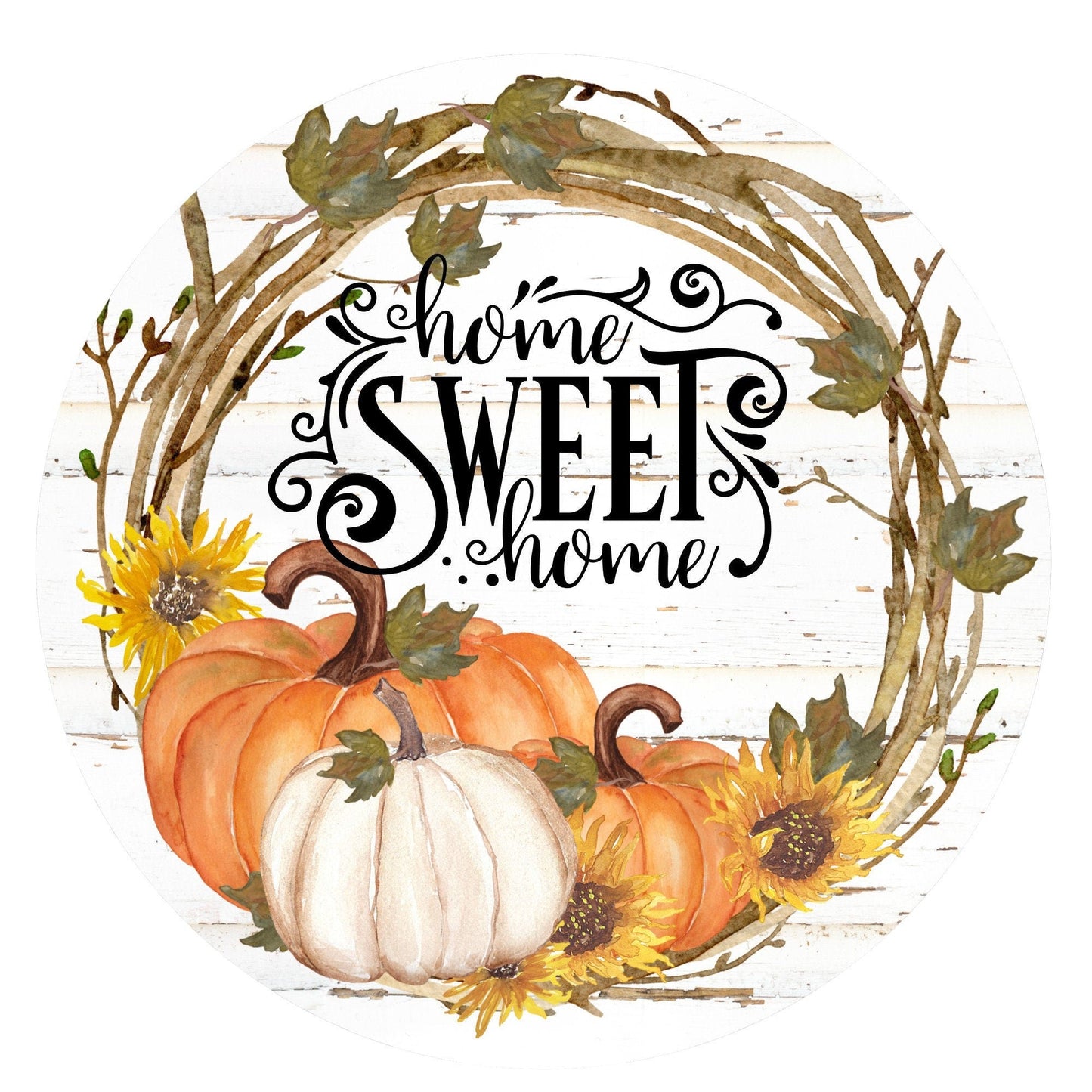 Home sweet home wreath sign, wreath attachment, metal wreath sign, fall wreath sign